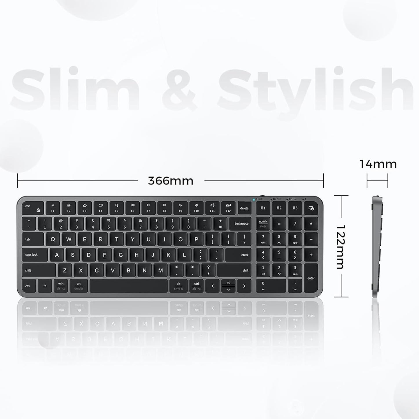 Teclado Bluetooth iClever BK20, compacto y recargable