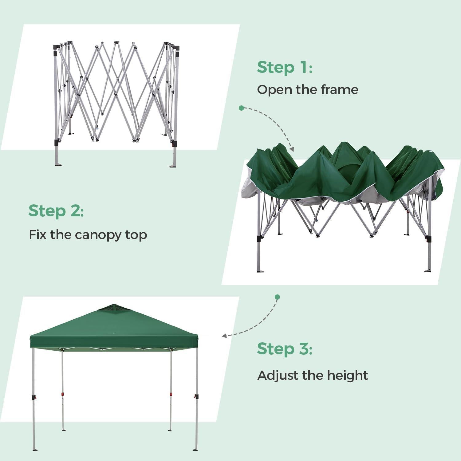Tienda Canopy Plegable 3.05x3.05m GREEN PARTY - Verde