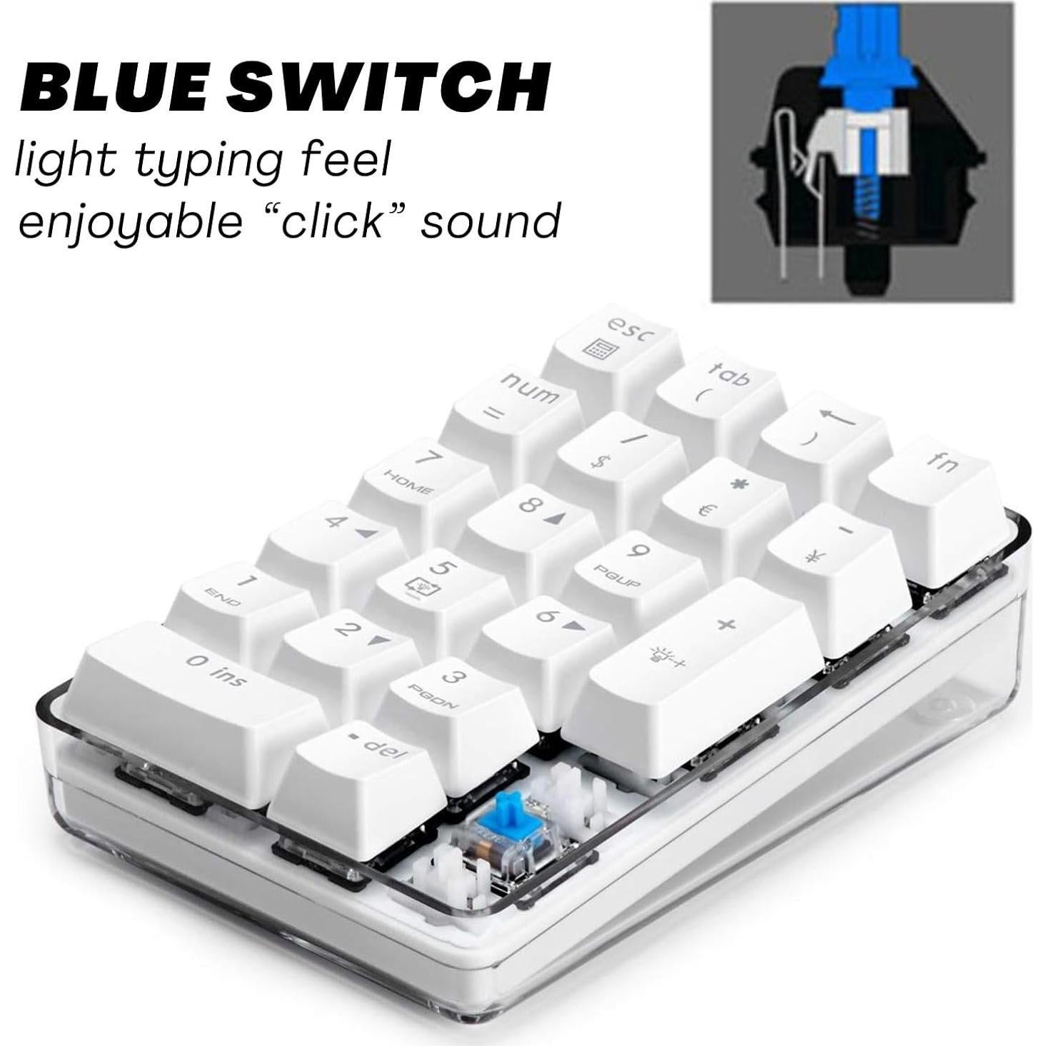 Teclado Numérico Mecánico Levieny 21 Teclas USB Retroiluminado