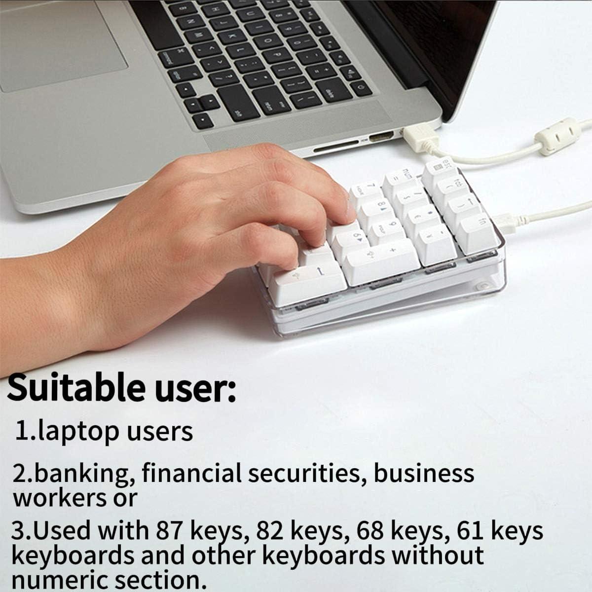 Teclado Numérico Mecánico Levieny 21 Teclas USB Retroiluminado