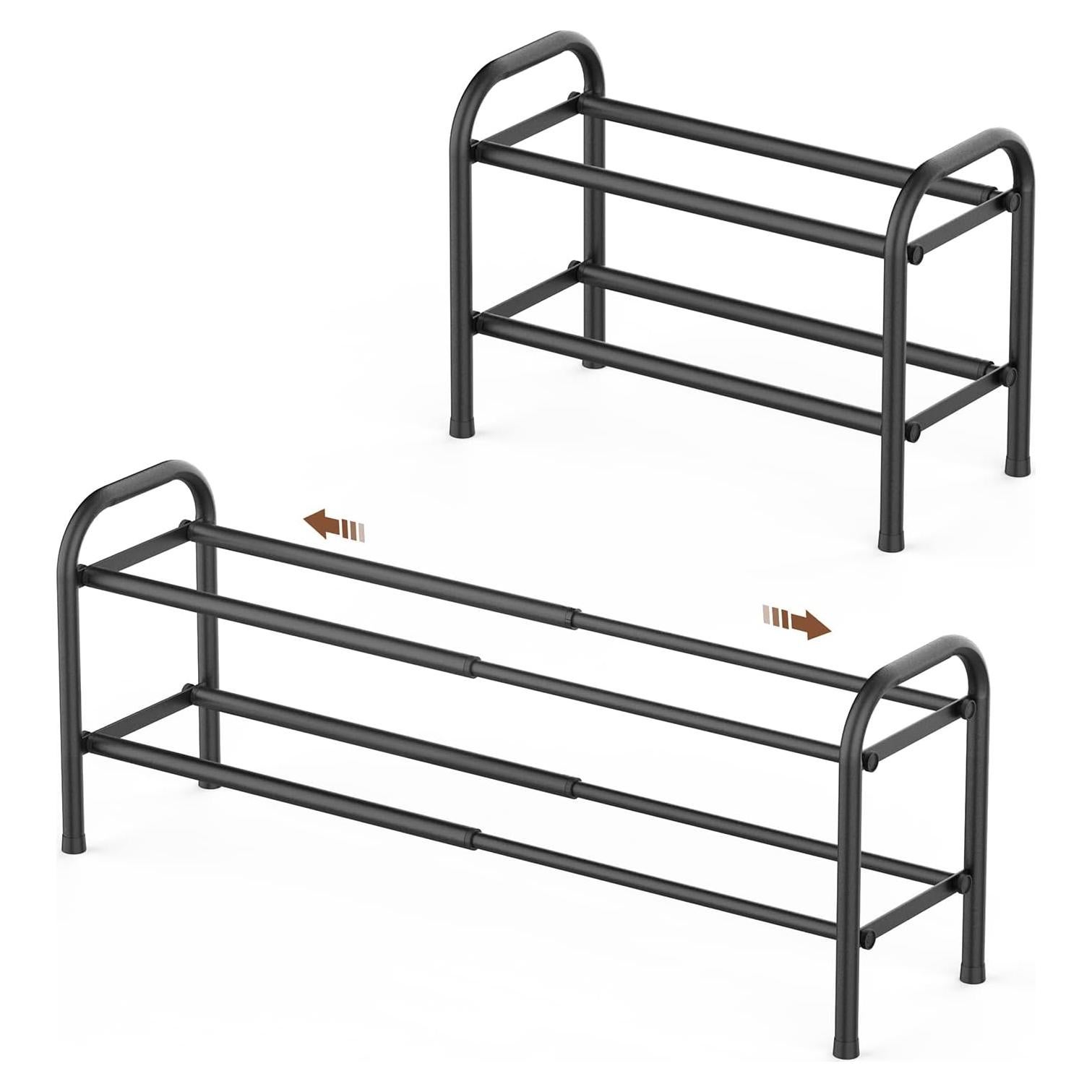 Estante para Zapatos Expandible Gonfoam 2 Niveles Metal Negro