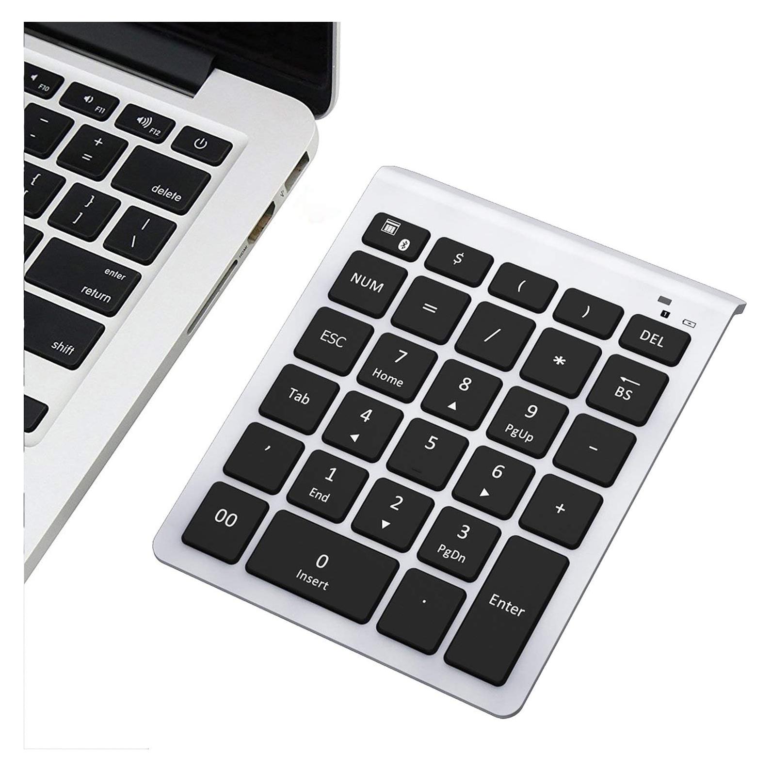 Teclado Numérico Bluetooth Lekvey Plata 28 Teclas Inalámbrico
