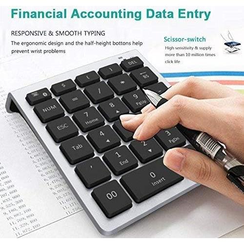 Teclado Numérico Bluetooth Lekvey Plata 28 Teclas Inalámbrico