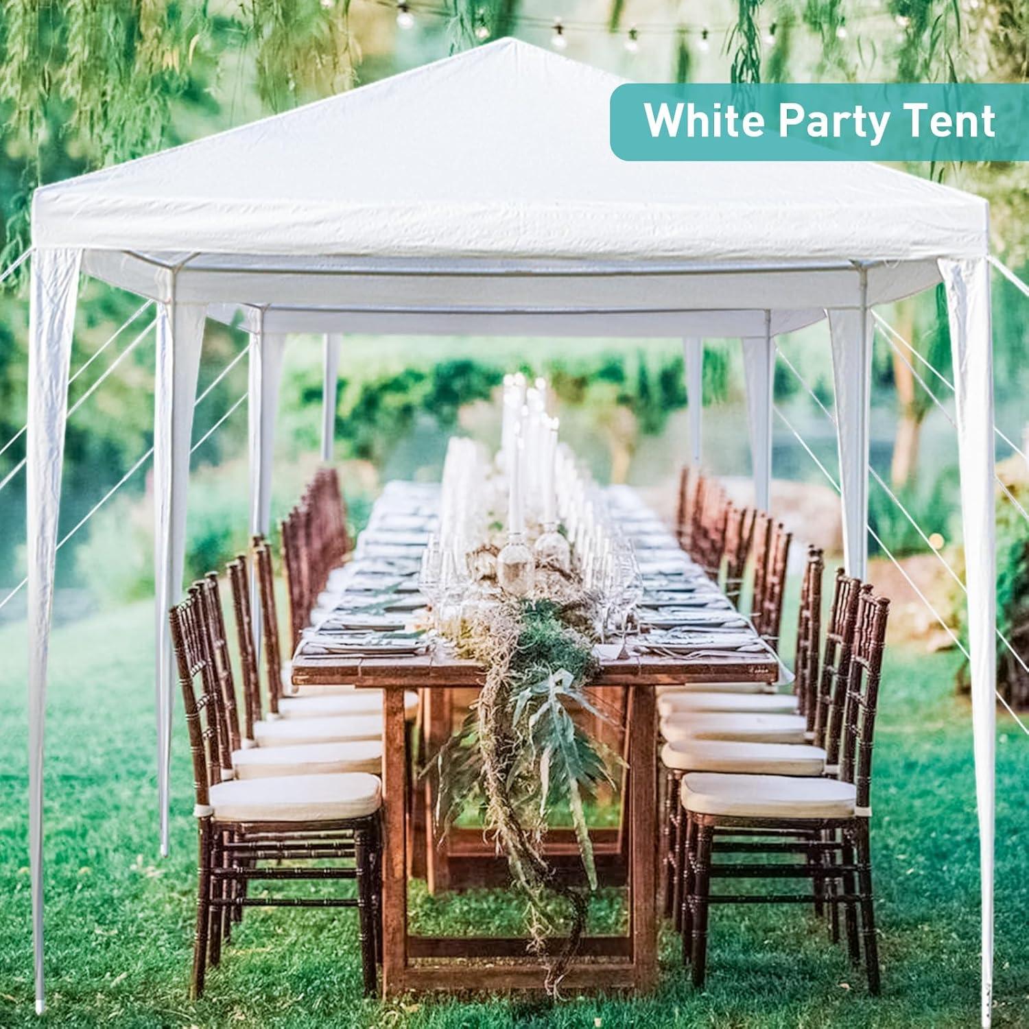 Carpa de Fiesta ANTSKU 10x30m Blanca con 5 Paredes Removibles