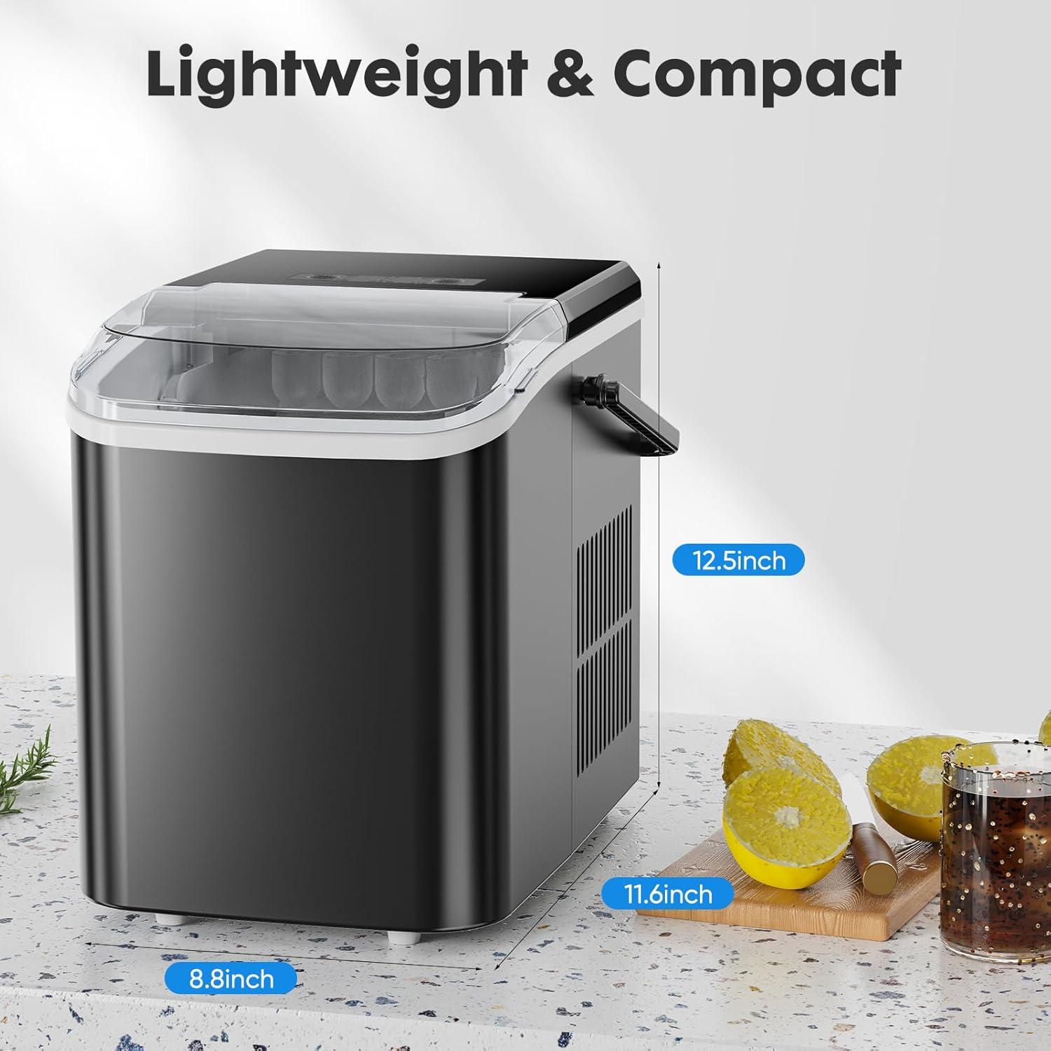 Máquina de Hielo DUMOS Compacta 12 kg en 24 Horas Negra