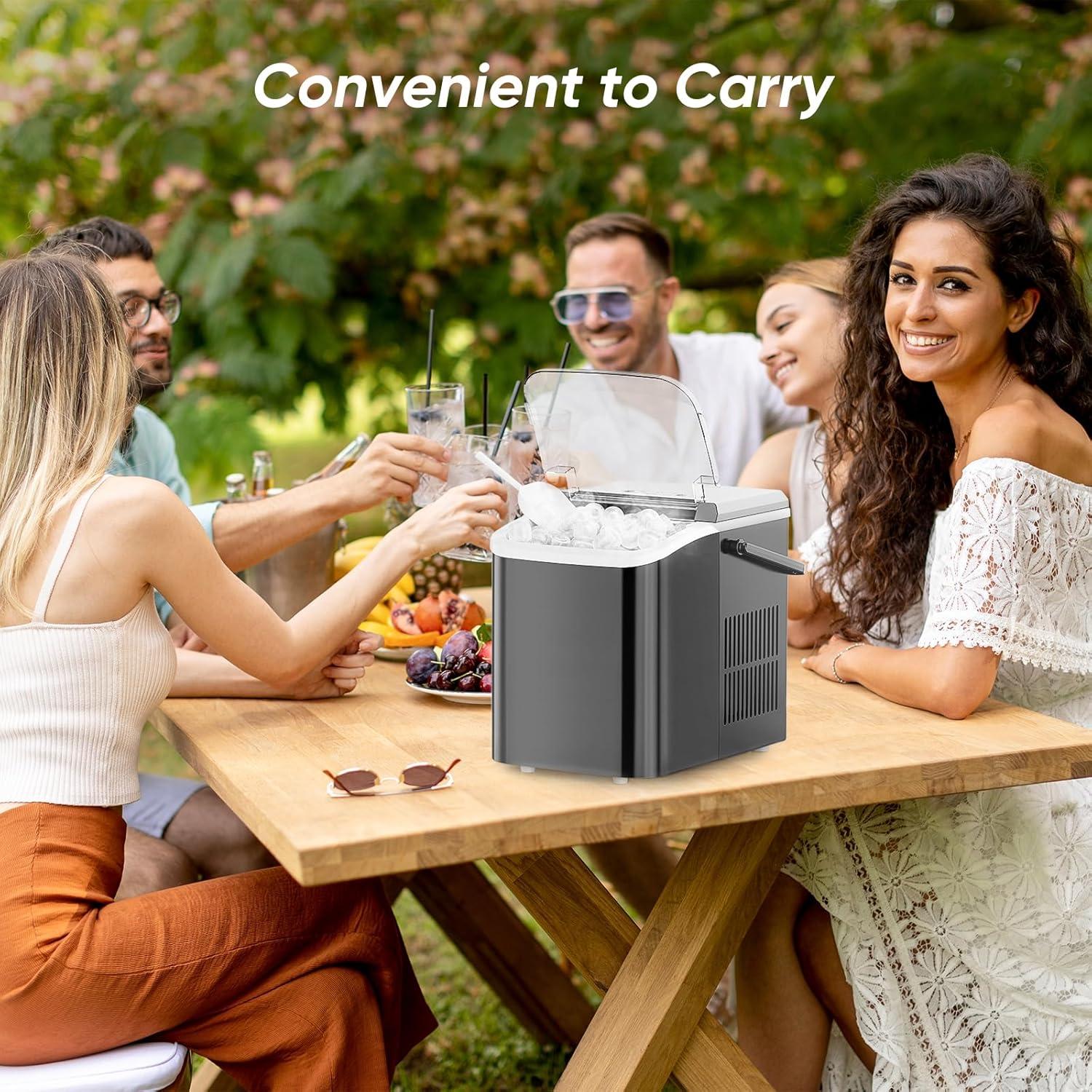 Máquina de Hielo DUMOS Compacta 12 kg en 24 Horas Negra