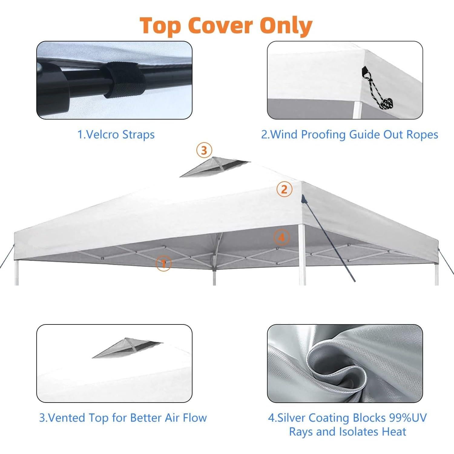 Cubierta Superior Jorohiker 3.05x3.05m Impermeable con Ventilación