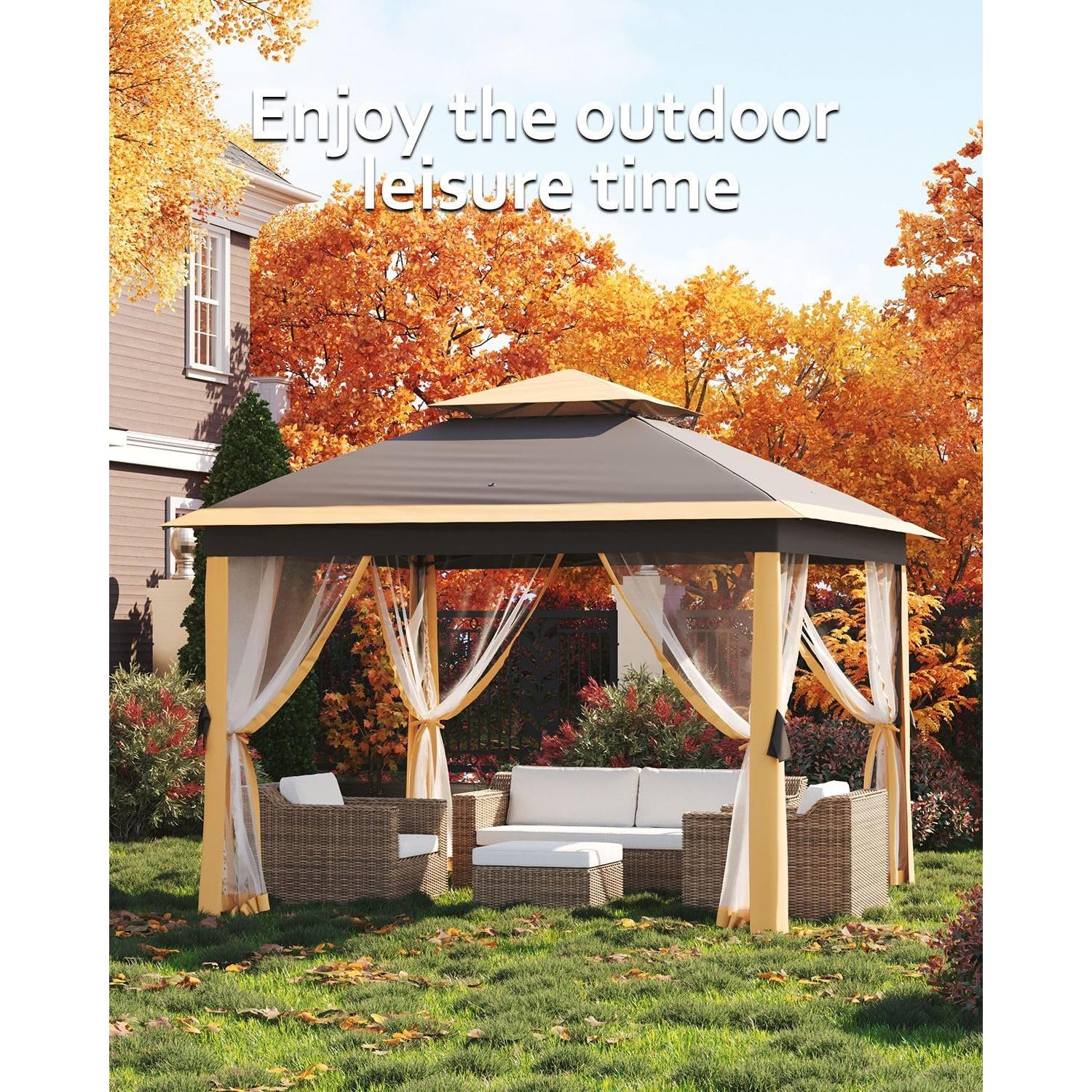 Carpa Gazebo Pop Up 3.35x3.35m GarveeLife con Mosquitera