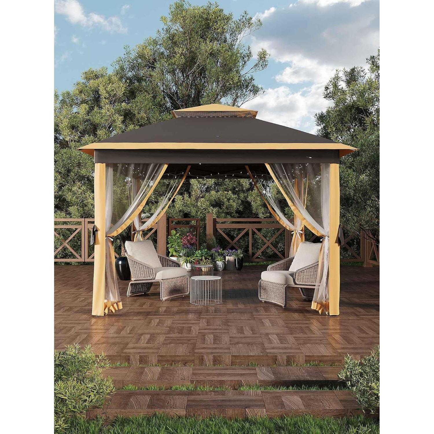 Carpa Gazebo Pop Up 3.35x3.35m GarveeLife con Mosquitera