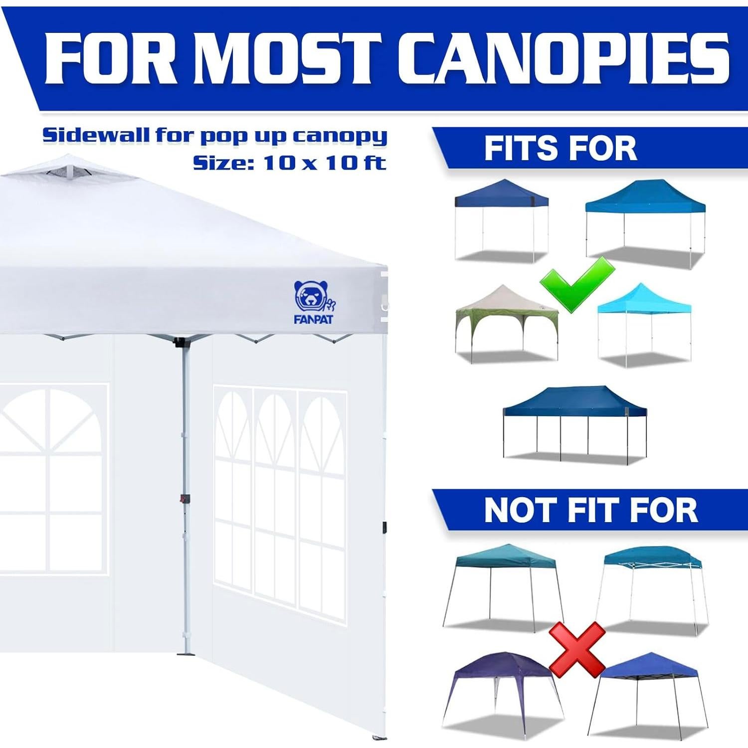 Paneles Laterales para Carpa Plegable FANPAT 2 Pcs Impermeables