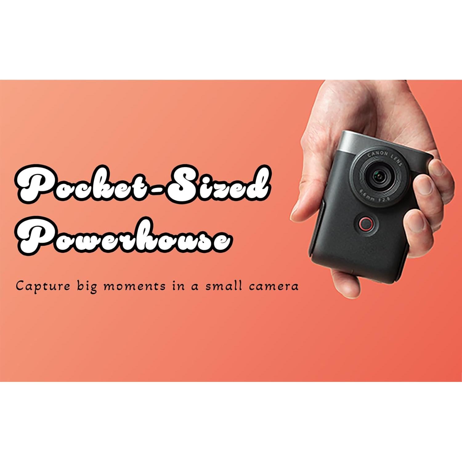 Cámara Canon PowerShot V10 Compacta 4K con Soporte Negro