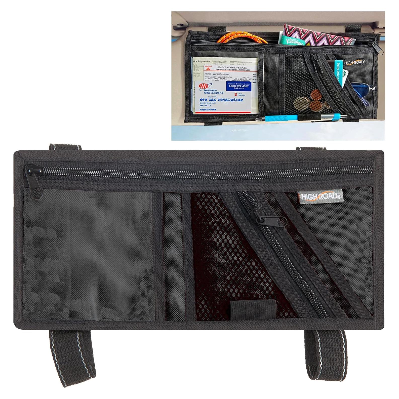 Organizador de Visera de Coche High Road PVBLACK - 2 Bolsillos