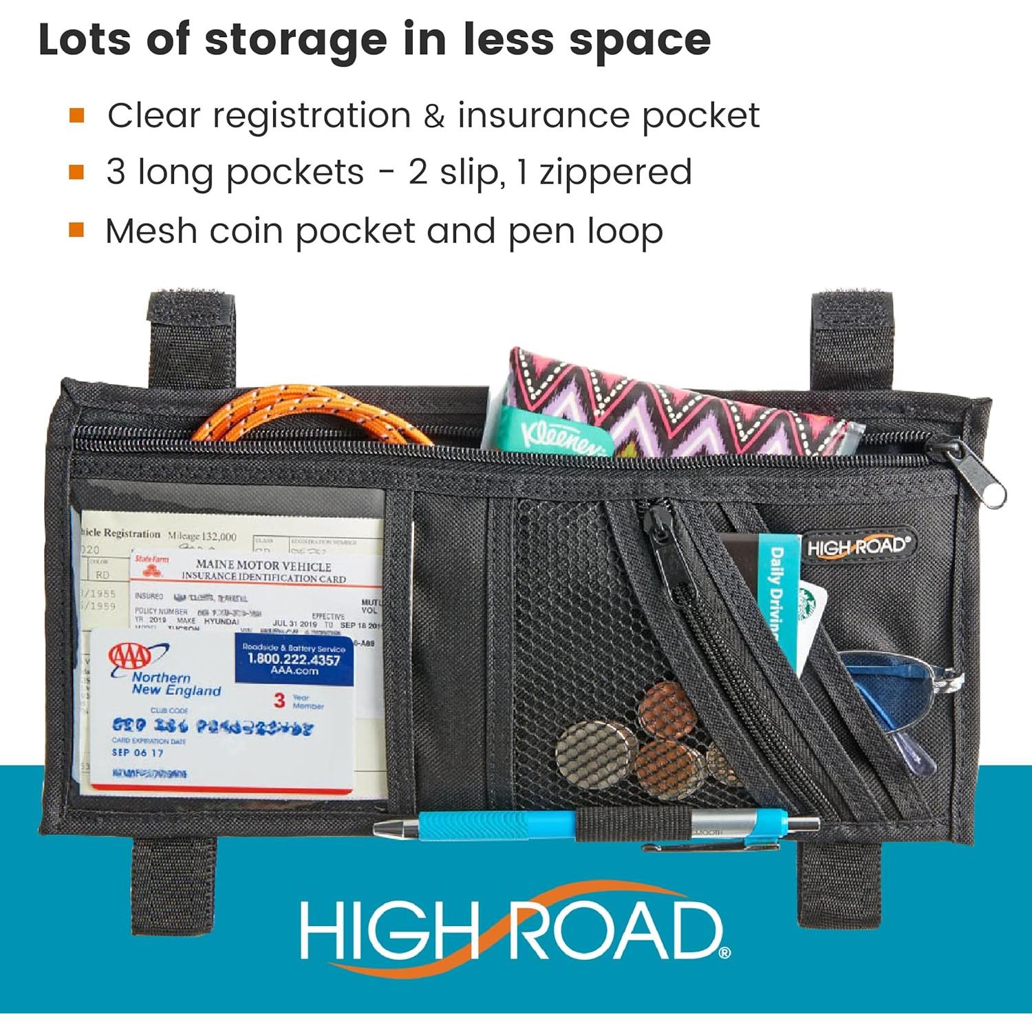 Organizador de Visera de Coche High Road PVBLACK - 2 Bolsillos