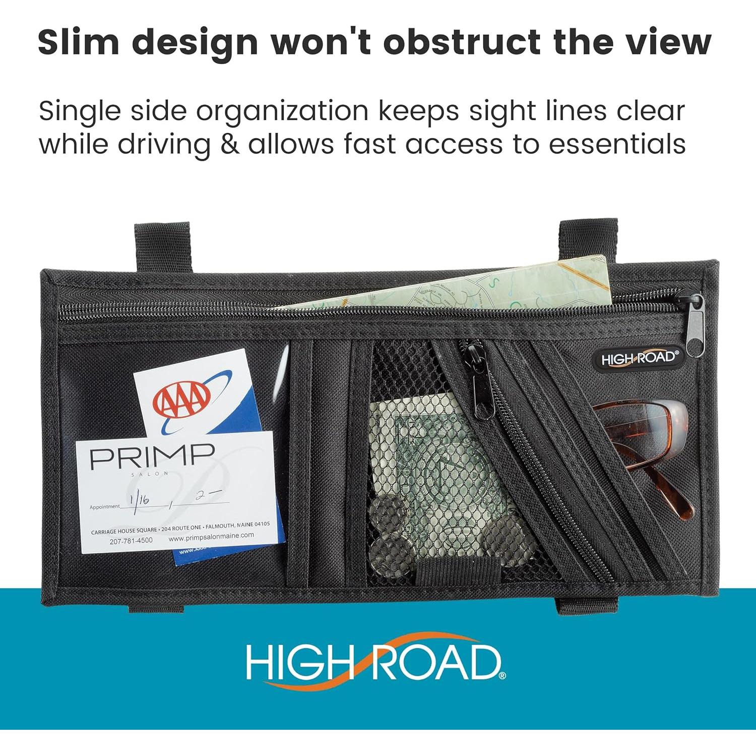 Organizador de Visera de Coche High Road PVBLACK - 2 Bolsillos