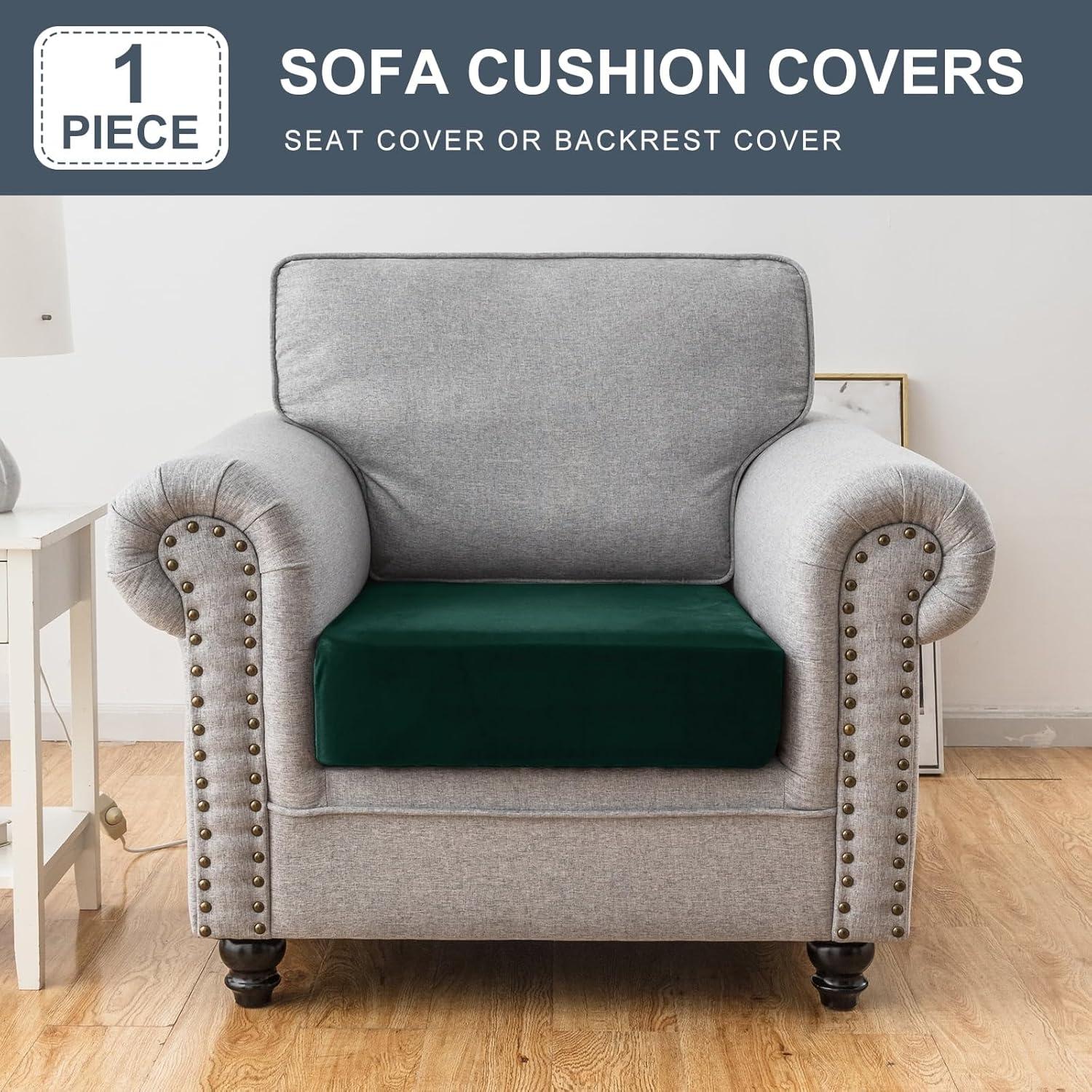 Funda de Sofá de Terciopelo Taque Verde Navidad 1 Pieza Lavable