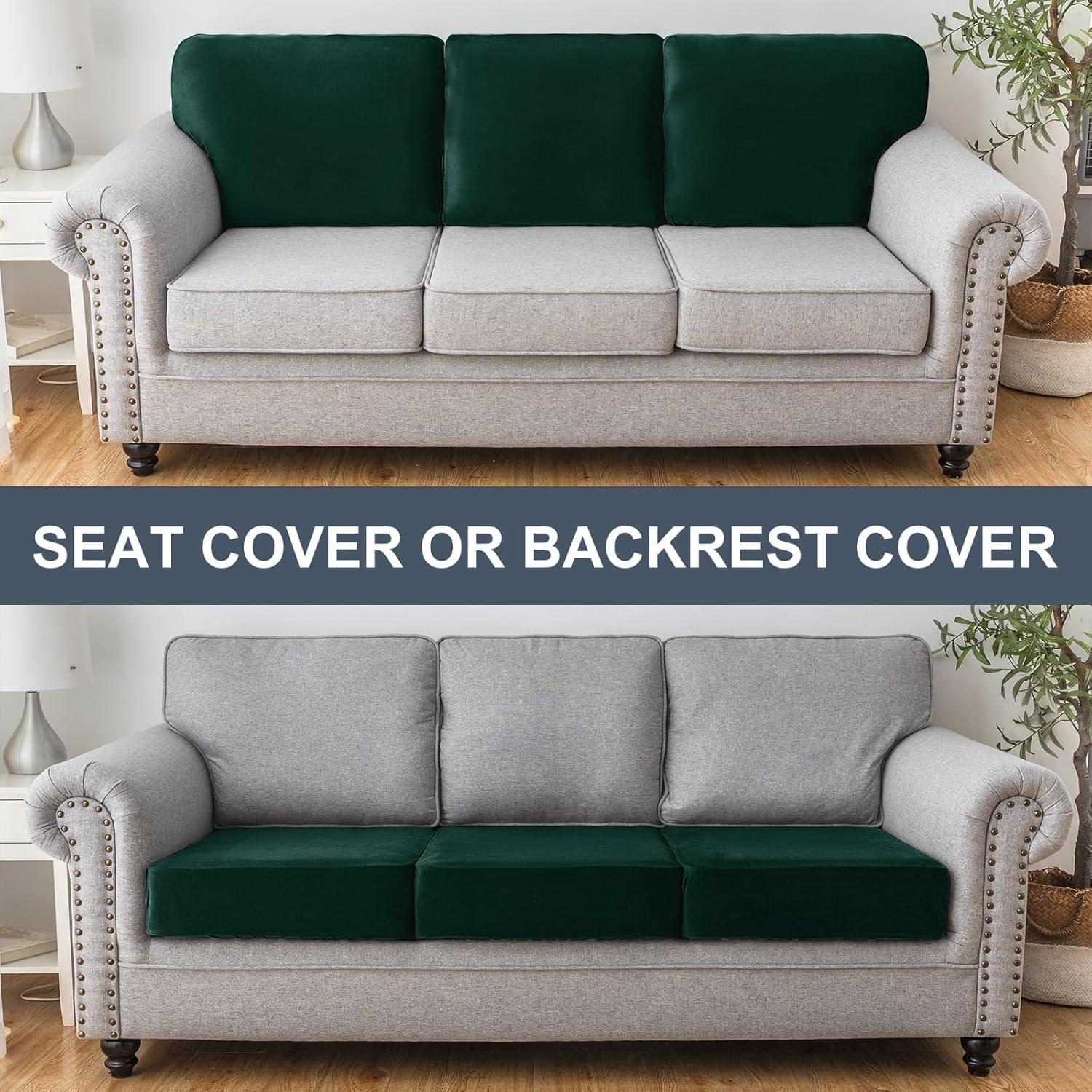 Funda de Sofá de Terciopelo Taque Verde Navidad 1 Pieza Lavable