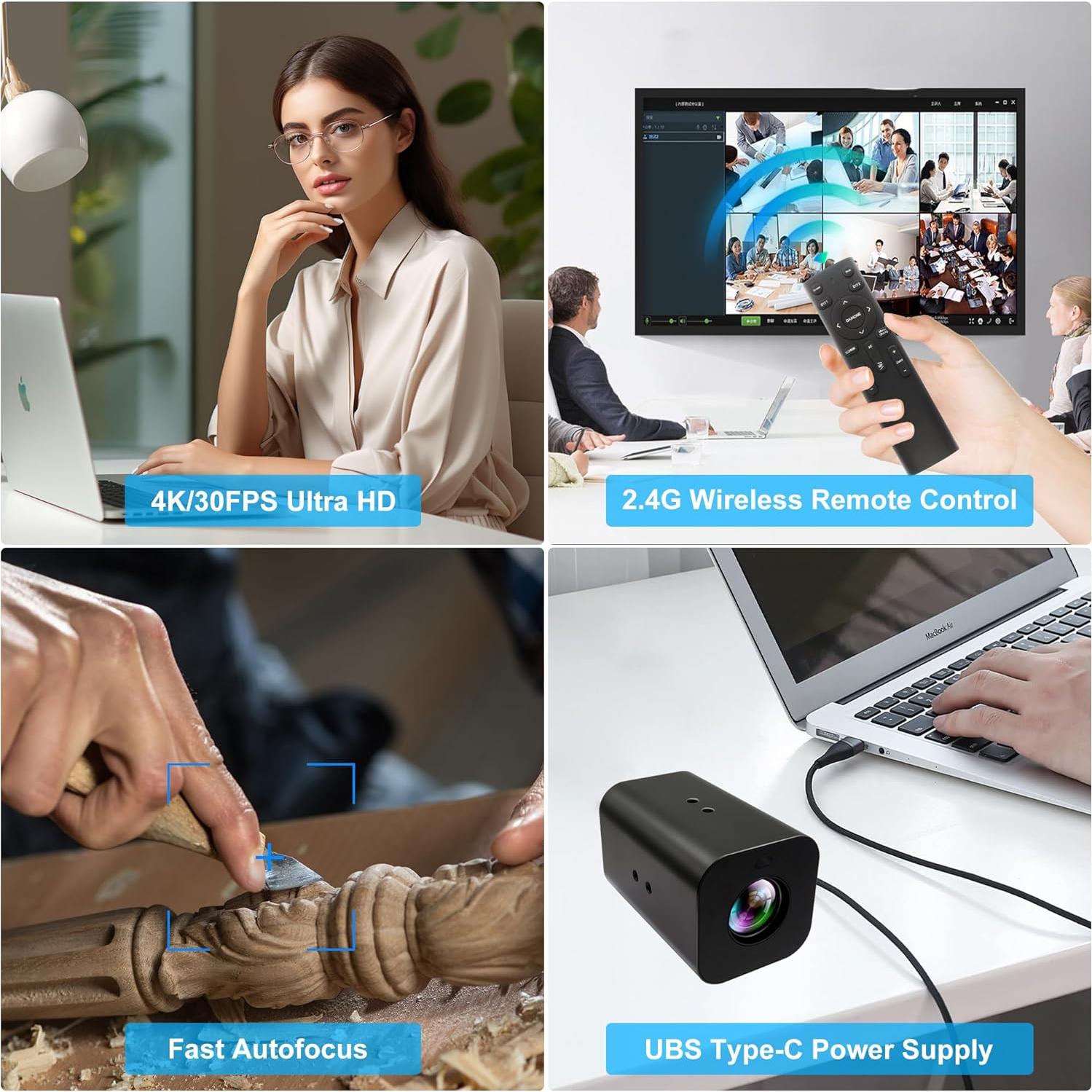 Cámara USB 4K IFWATER 12X Zoom HDMI Autofoco