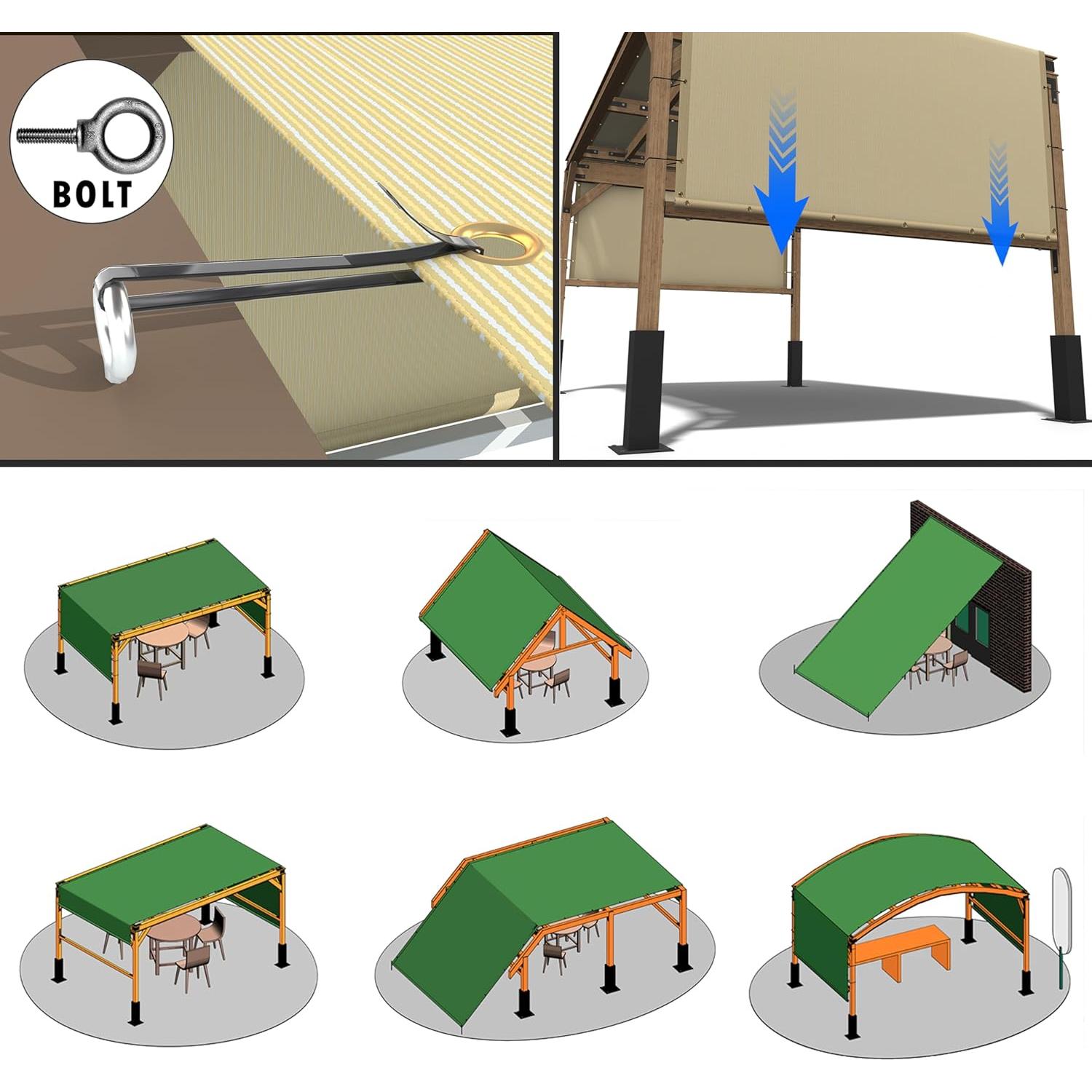 Cubierta de Pérgola ColourTree 1.83x4.27m Impermeable Gris