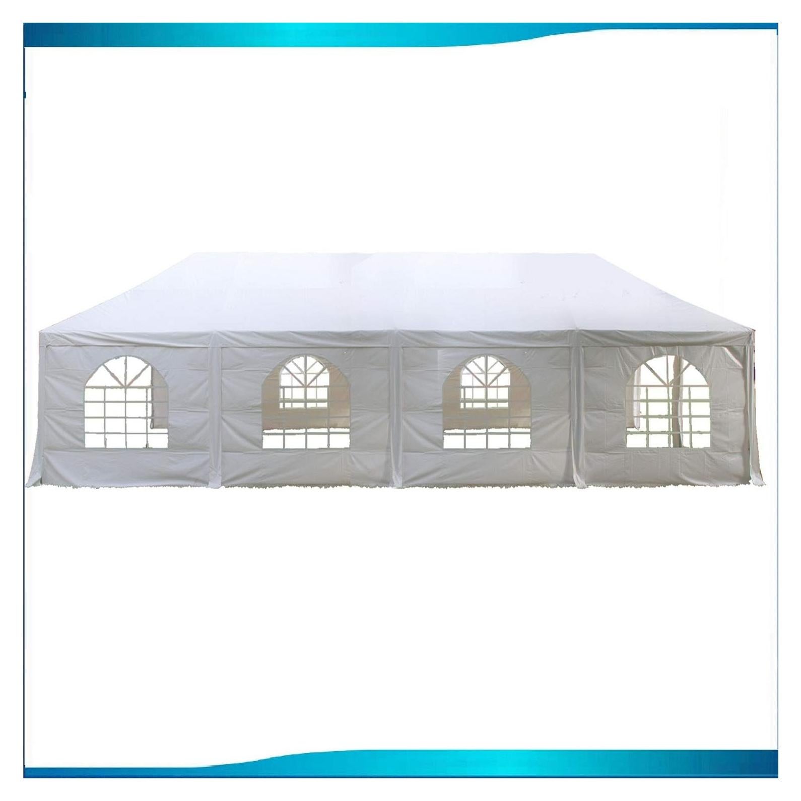 40'x20' PE Frame Tent, Large Heavy Duty Wedding Tent Canopy, Outdoor Commercial Event Shelter Gazebo, Water Resistant Top, Galvanized Steel Poles, Storage Bags