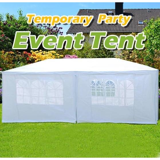 10x20 Party Wedding Outdoor Patio Tent Canopy Heavy Duty Gazebo with Removable Sidewalls, White Event Tent for Backyard Garden Outdoor Market Activities, 6 Sides