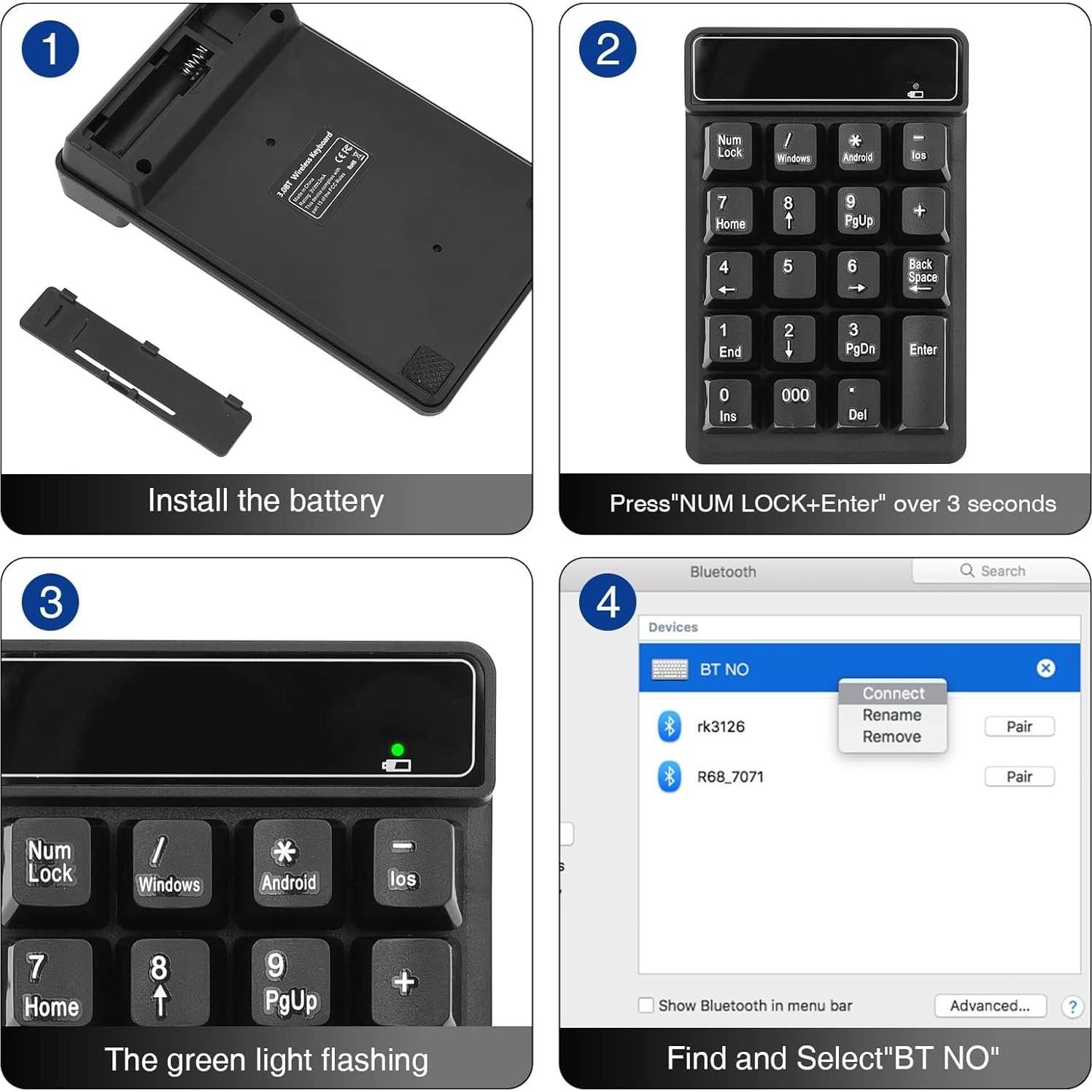 Teclado Numérico Bluetooth RaceGT 19 Teclas Inalámbrico