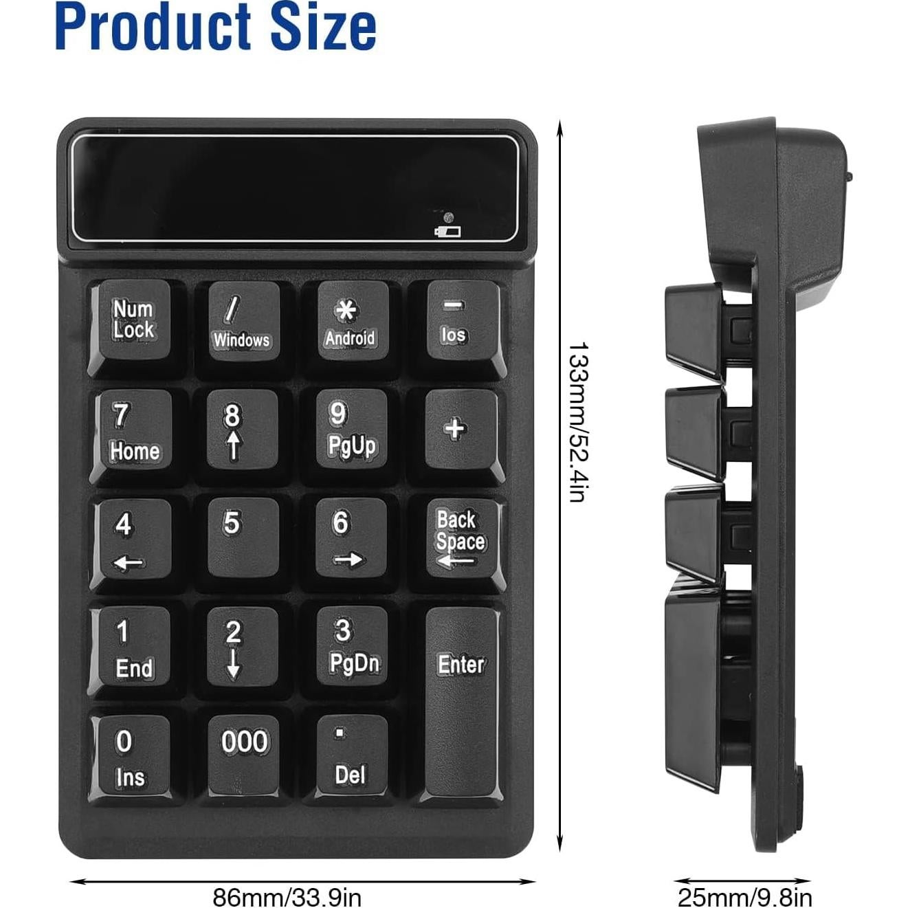 Teclado Numérico Bluetooth RaceGT 19 Teclas Inalámbrico