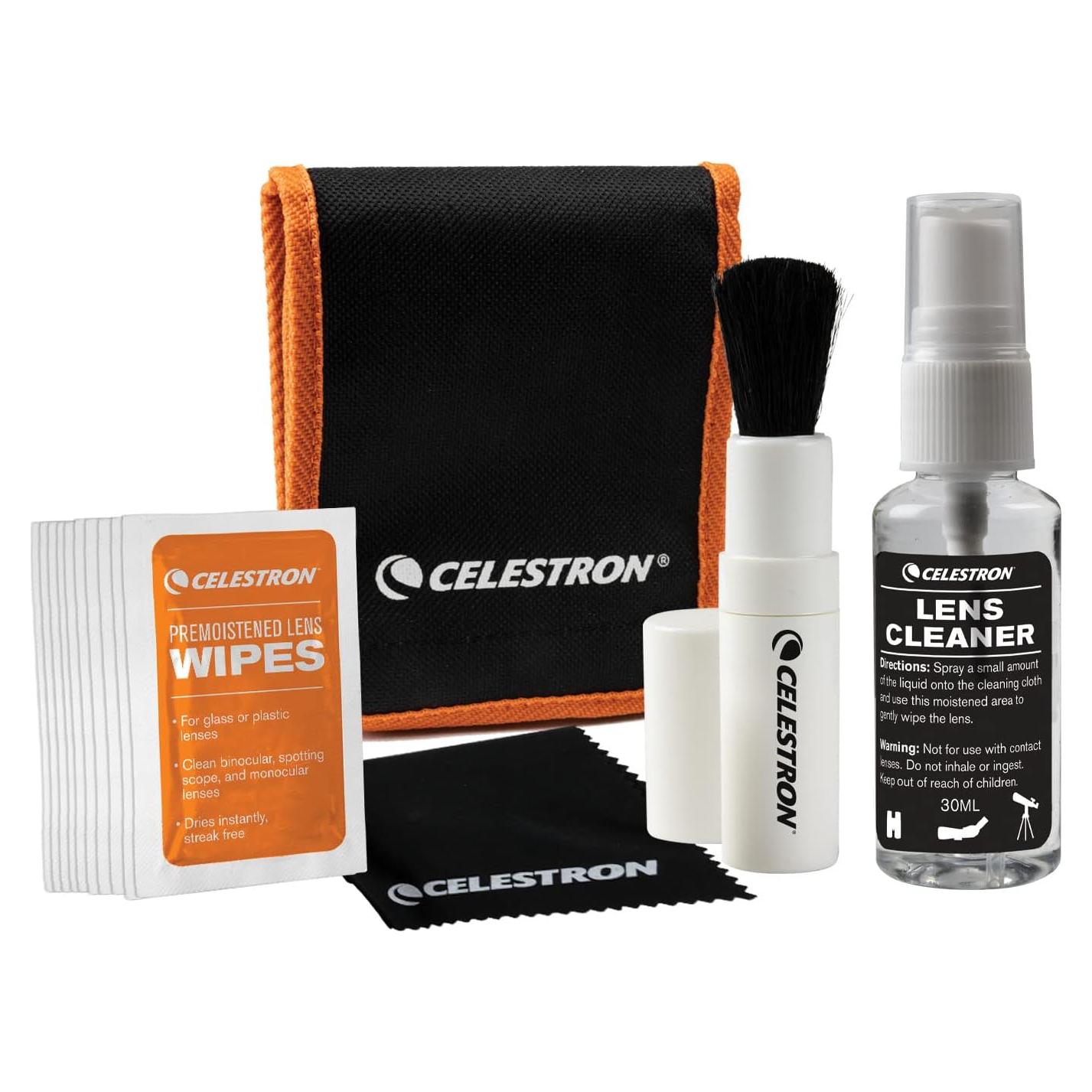 Kit de limpieza de lentes Celestron 10 toallitas y líquido