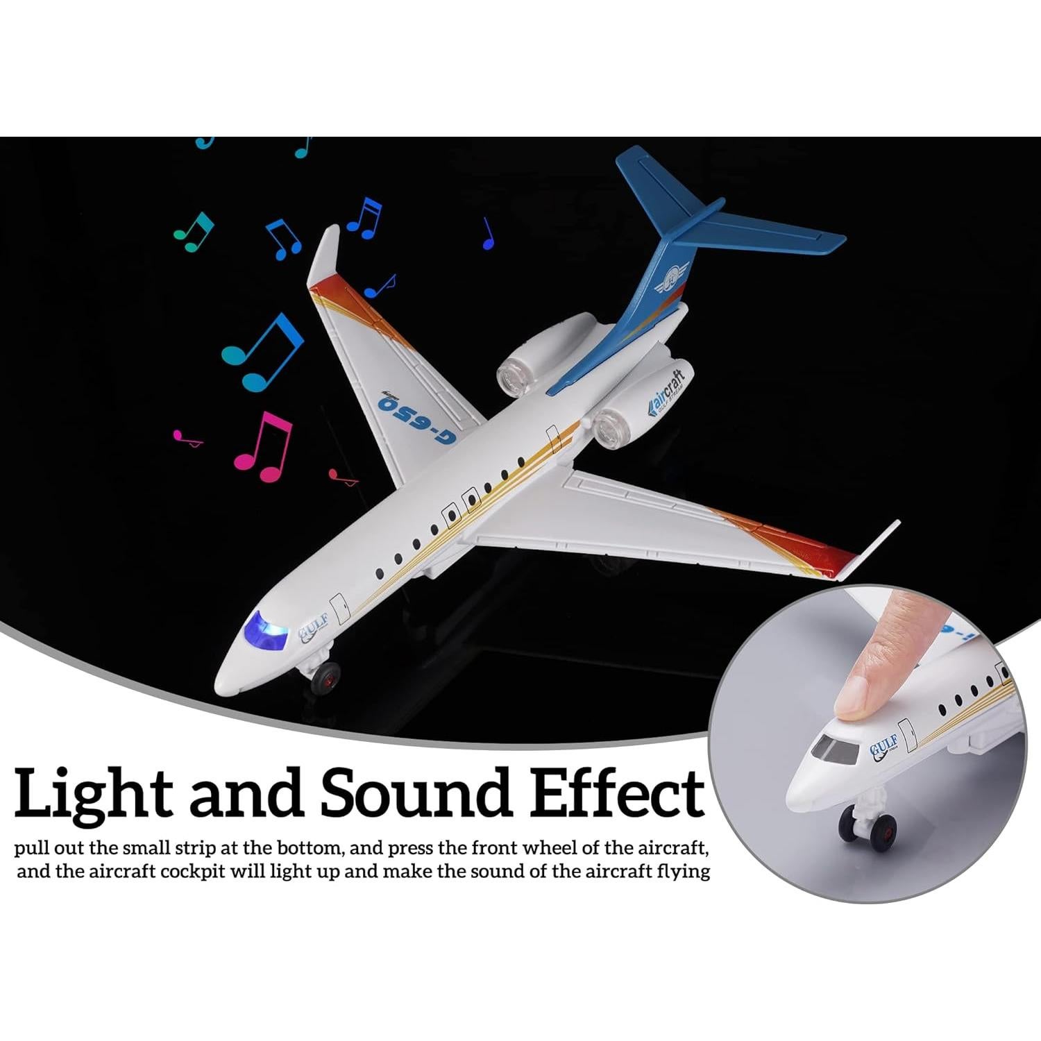 Juguete de avión Crelloci G650 con luces y sonido