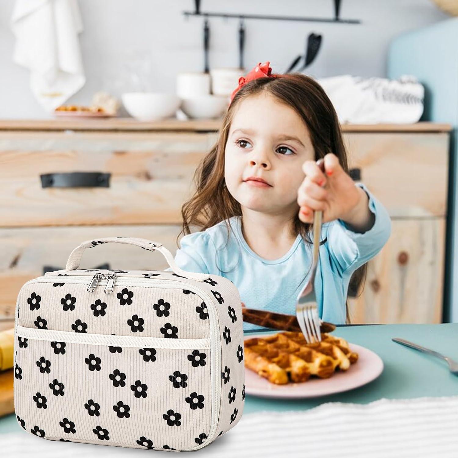 Bolsa de Almuerzo Aislada LEDAOU Niños 4L Flor Negra
