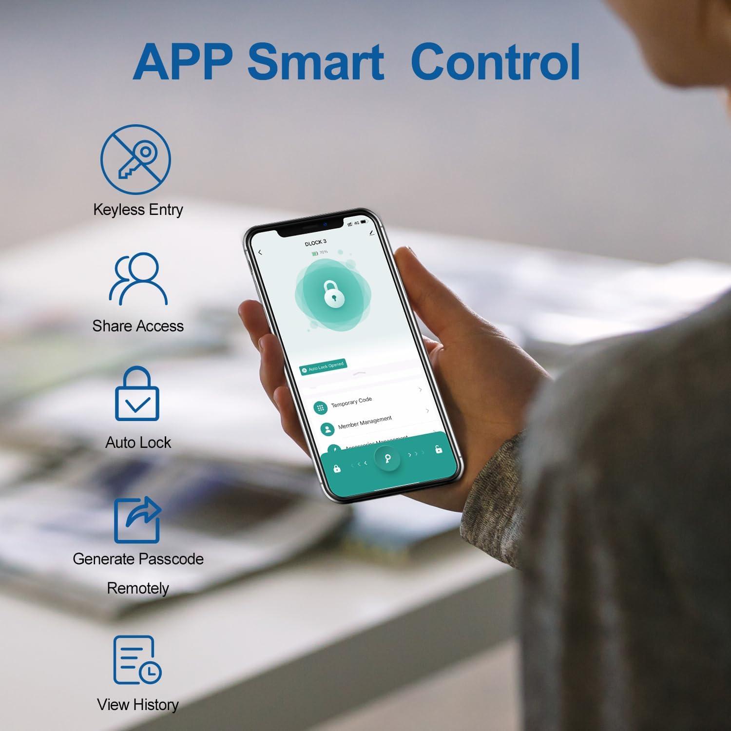 Cerradura Biométrica Inteligente BIWIBON BCA-02 con App y Huella Dactilar