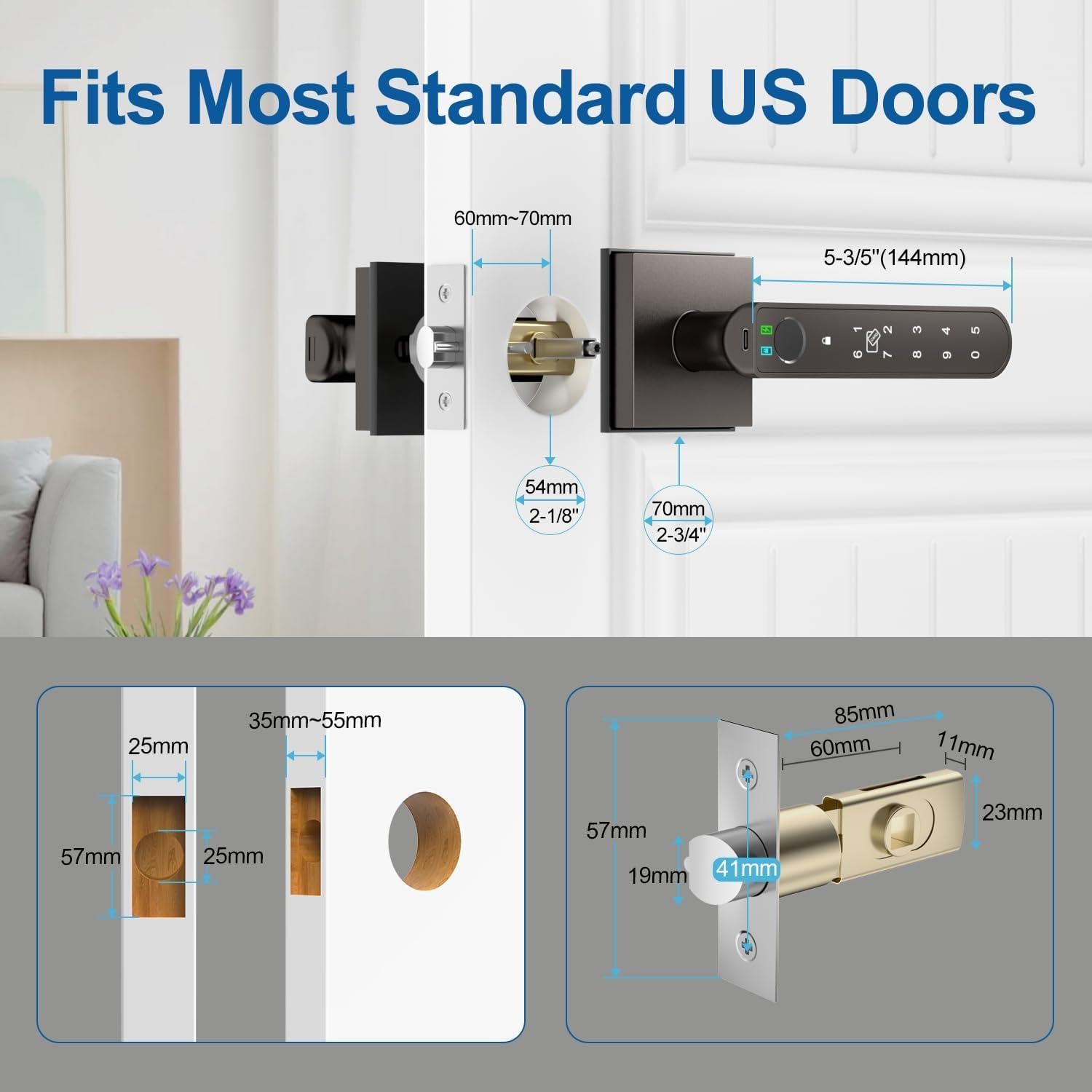 Cerradura Biométrica Inteligente BIWIBON BCA-02 con App y Huella Dactilar
