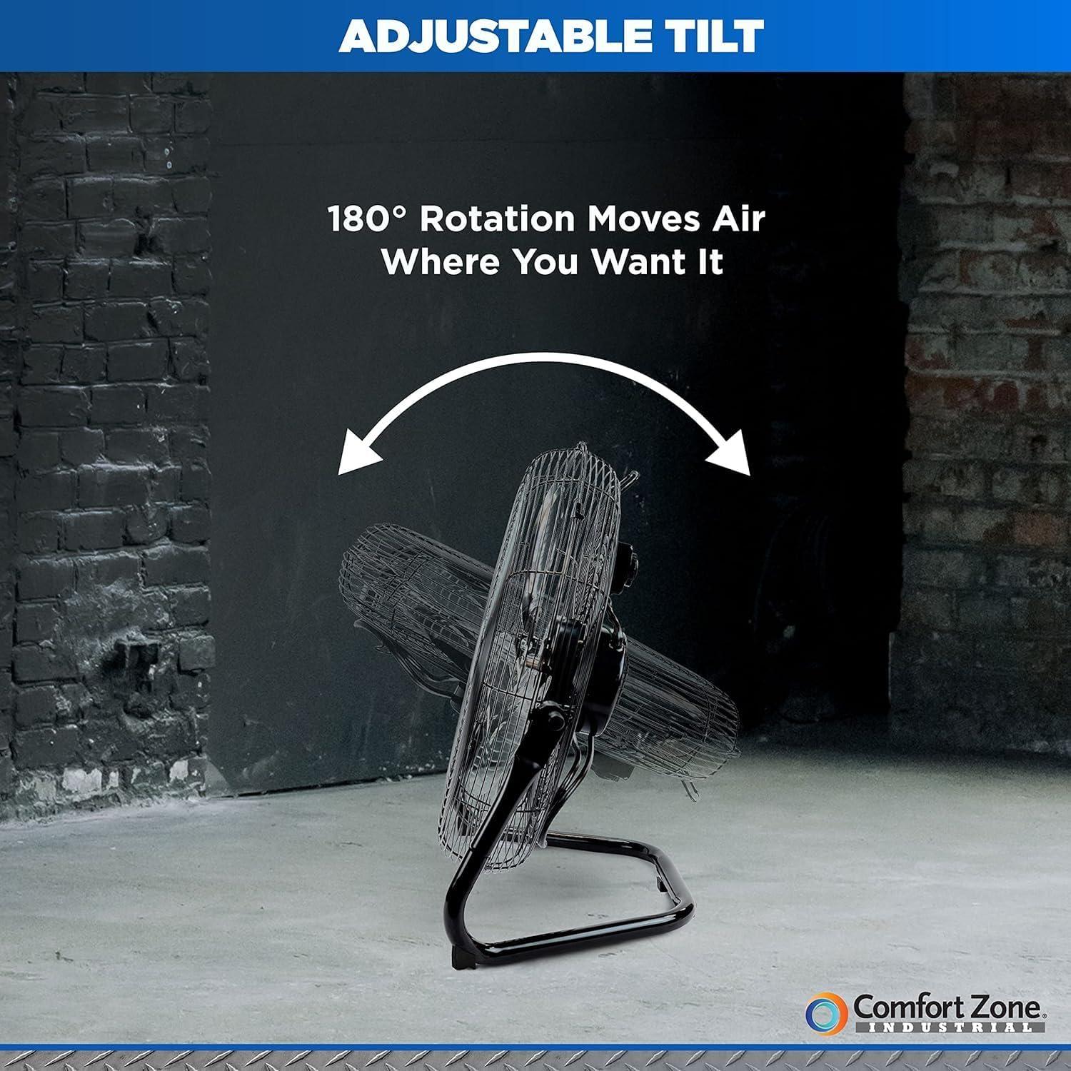 Ventilador de Piso Comfort Zone CZHV14B, 3 Velocidades, 35.56 cm