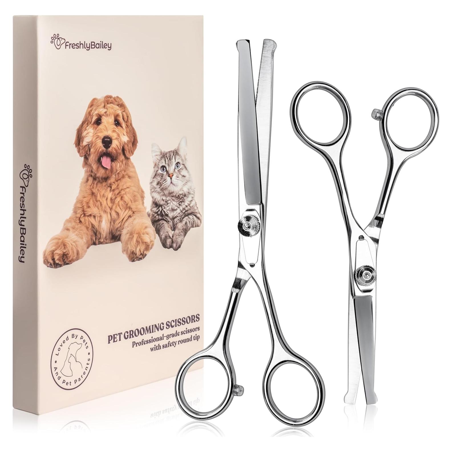 Juego de Tijeras de Acicalar Freshly Bailey - 2 Piezas para Perros y Gatos
