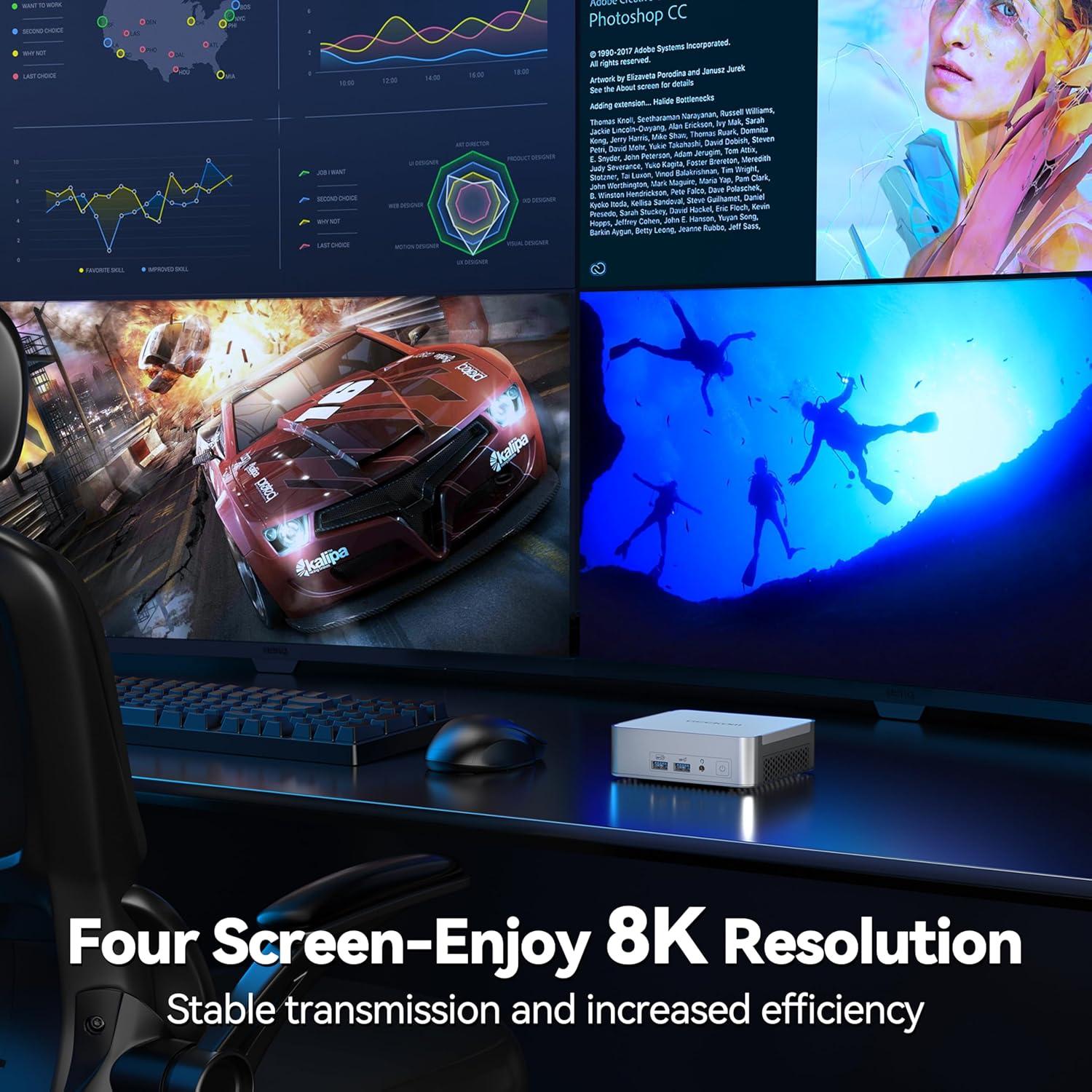 GEEKOM Mini PC XT13 Pro i9-13900H 32GB 2TB SSD 8K