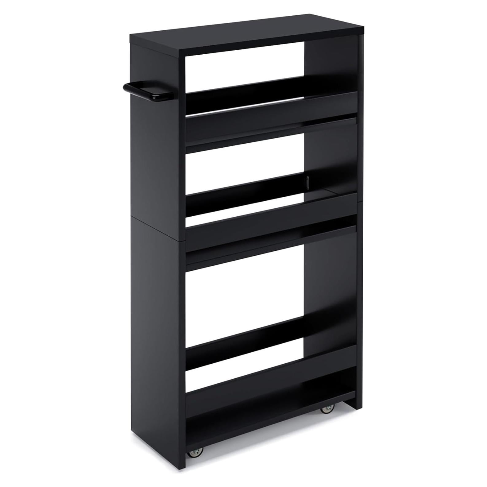 Carro de Almacenamiento Rodante MARTY Slim 4 Niveles Negro