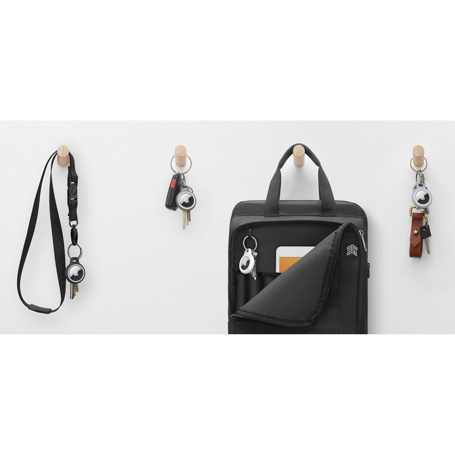 Funda para AirTag Belkin Gris con Llavero y Reflector - Paquete de 4