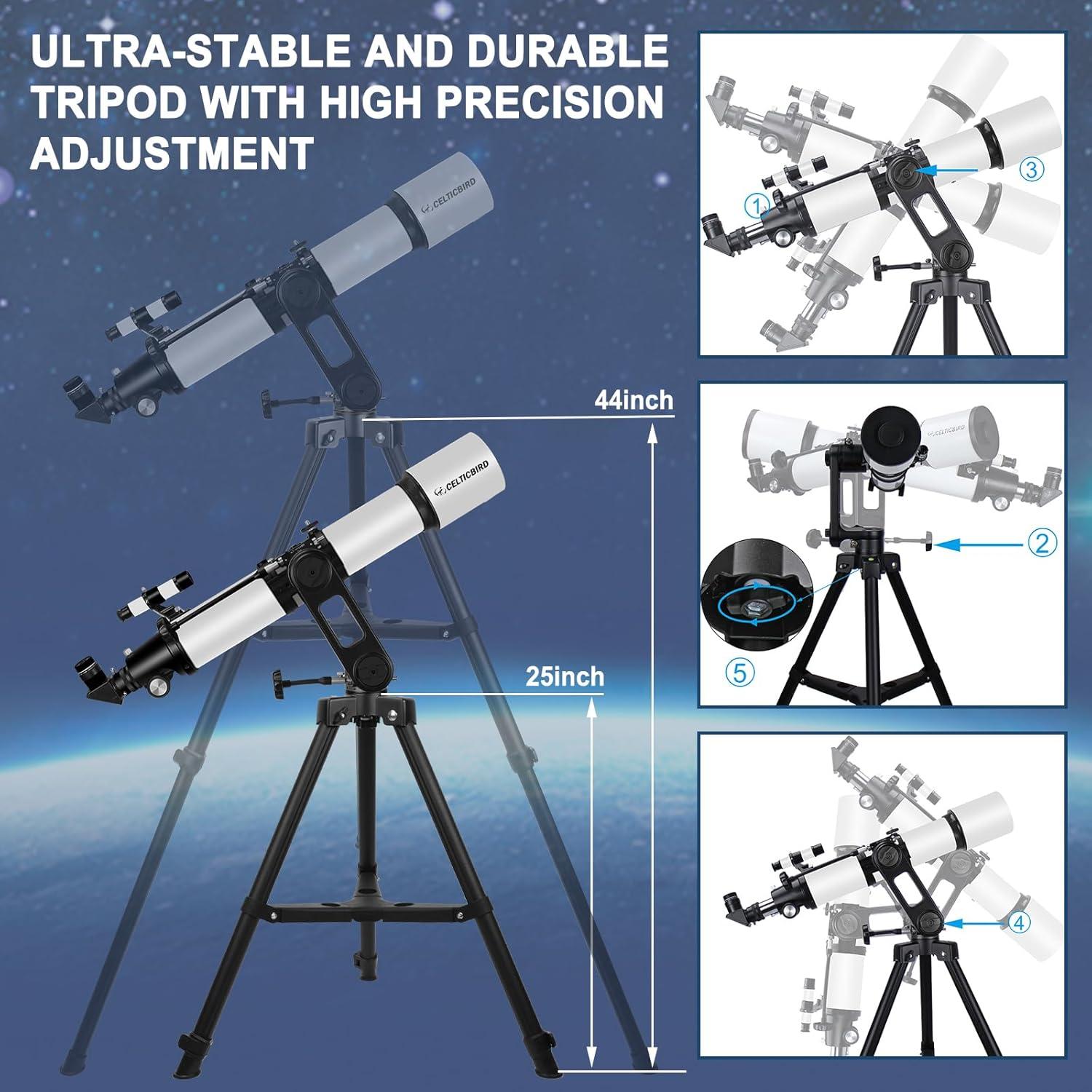 Telescopio Refractor Celticbird 90mm 700mm para Astronomía