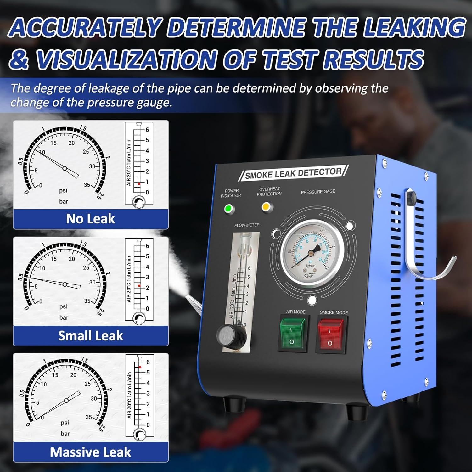 Máquina de Humo Aoteda 12V con Manómetro y Medidor de Flujo
