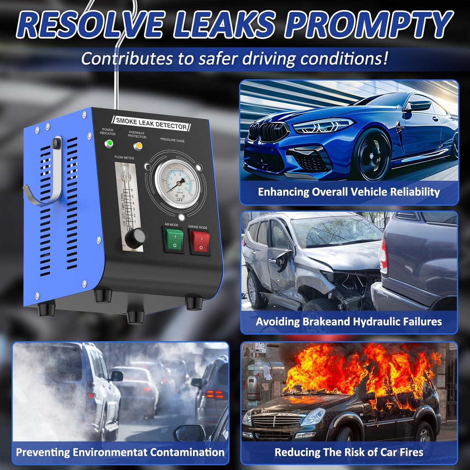 Máquina de Humo Aoteda 12V con Manómetro y Medidor de Flujo