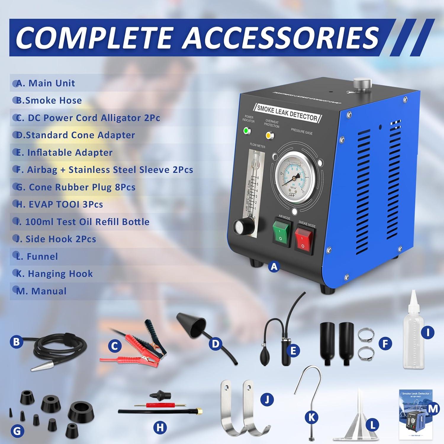 Máquina de Humo Aoteda 12V con Manómetro y Medidor de Flujo