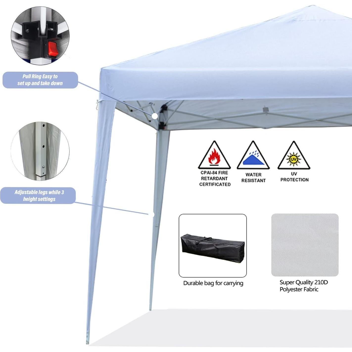 Carpa Plegable 10x10 CIPACHO Impermeable para Eventos Blancos