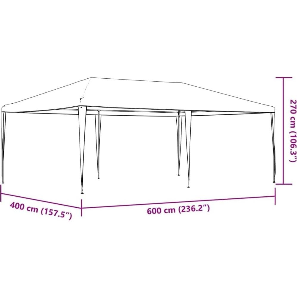 Party Tent, Steel Frame, Anthracite Finish, Waterproof, Portable, Garden, Ideal for Outdoor Weddings, Patio and Backyard Events, Holds 100 Guests
