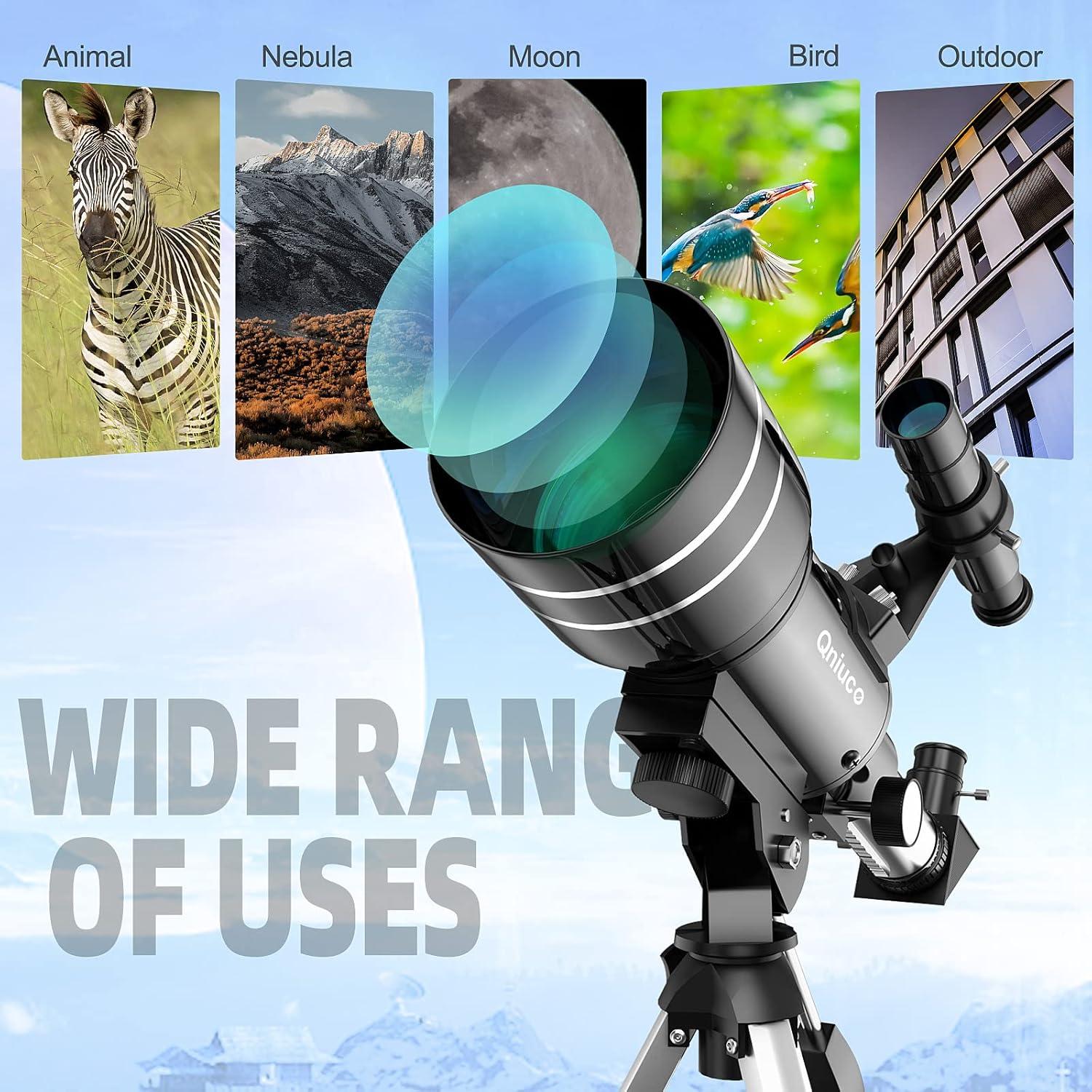 Telescopio Refractor Qniuco 70mm 400mm para Principiantes