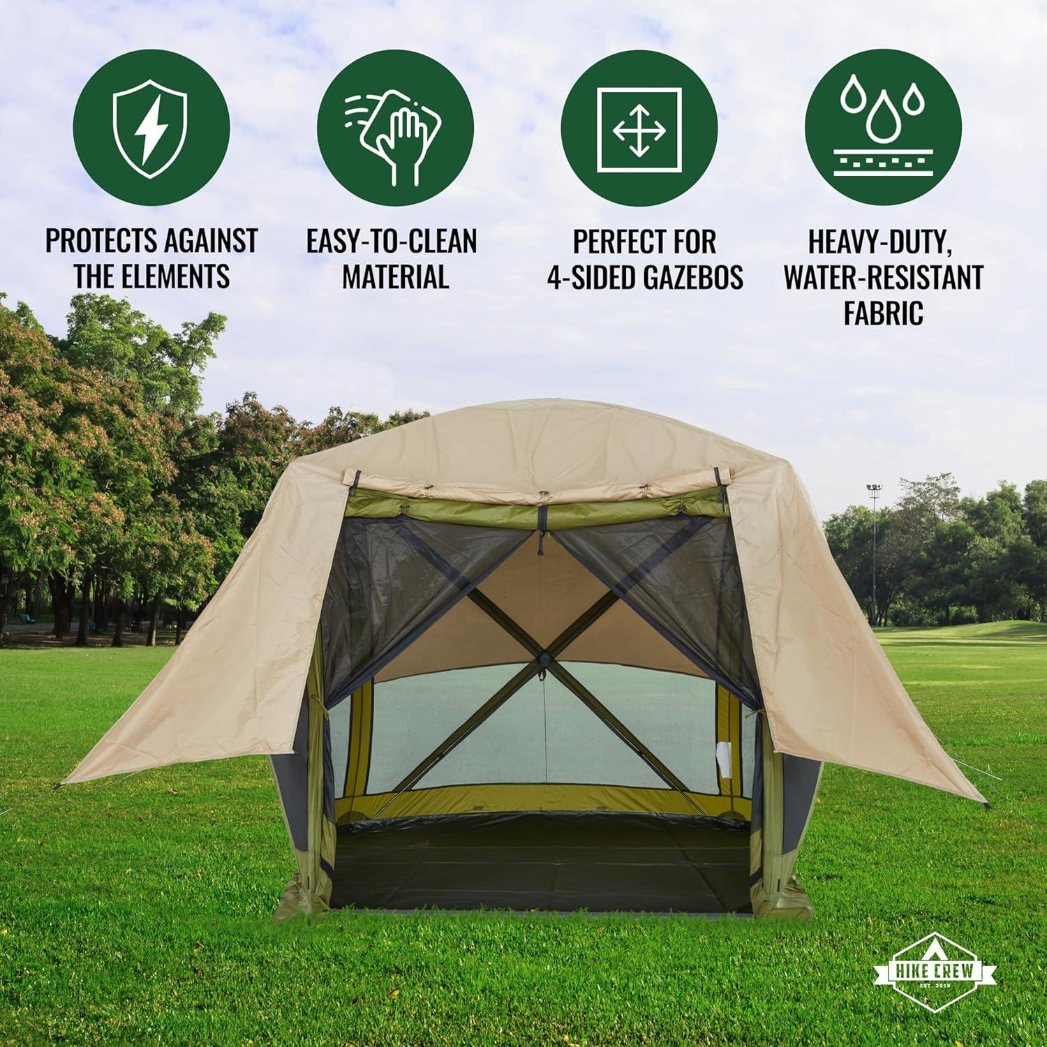 Toldo de Lluvia Hike Crew Hexagonal 2m Impermeable para Gazebo