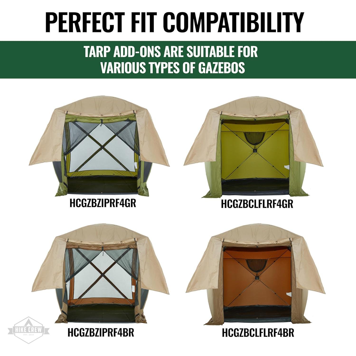 Toldo de Lluvia Hike Crew Hexagonal 2m Impermeable para Gazebo