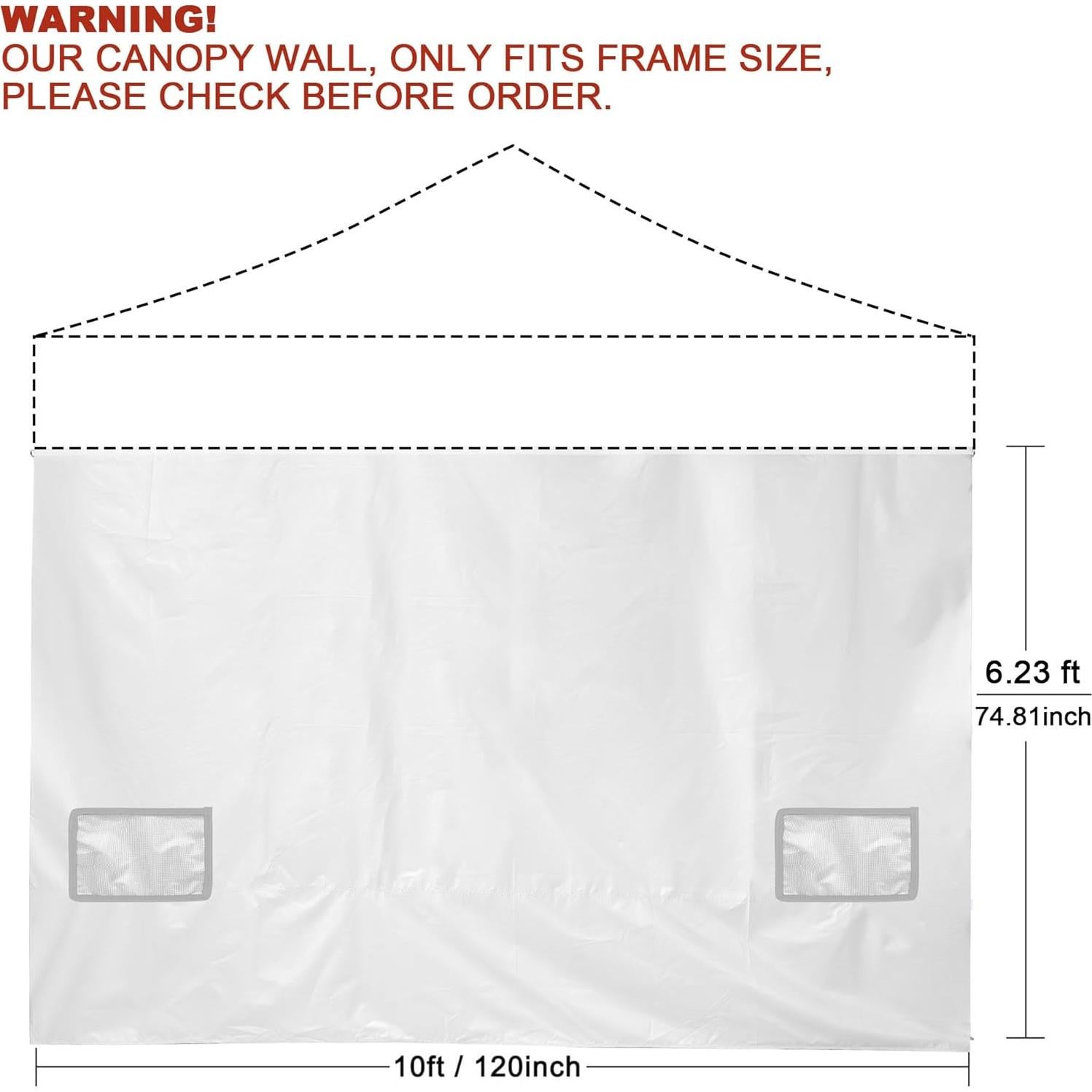 Pared Lateral de Carpa SANWAY 10x10 Blanca, Paquete de 3