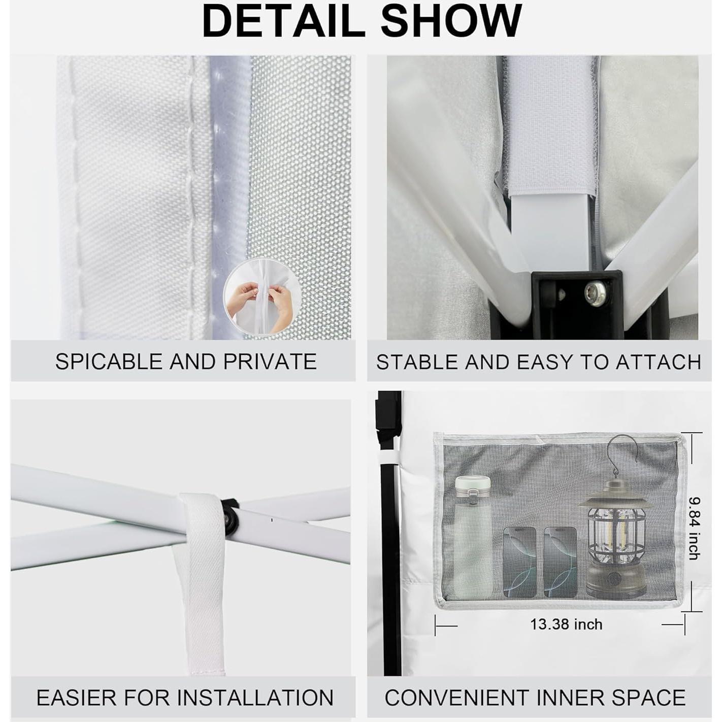 Pared Lateral de Carpa SANWAY 10x10 Blanca, Paquete de 3