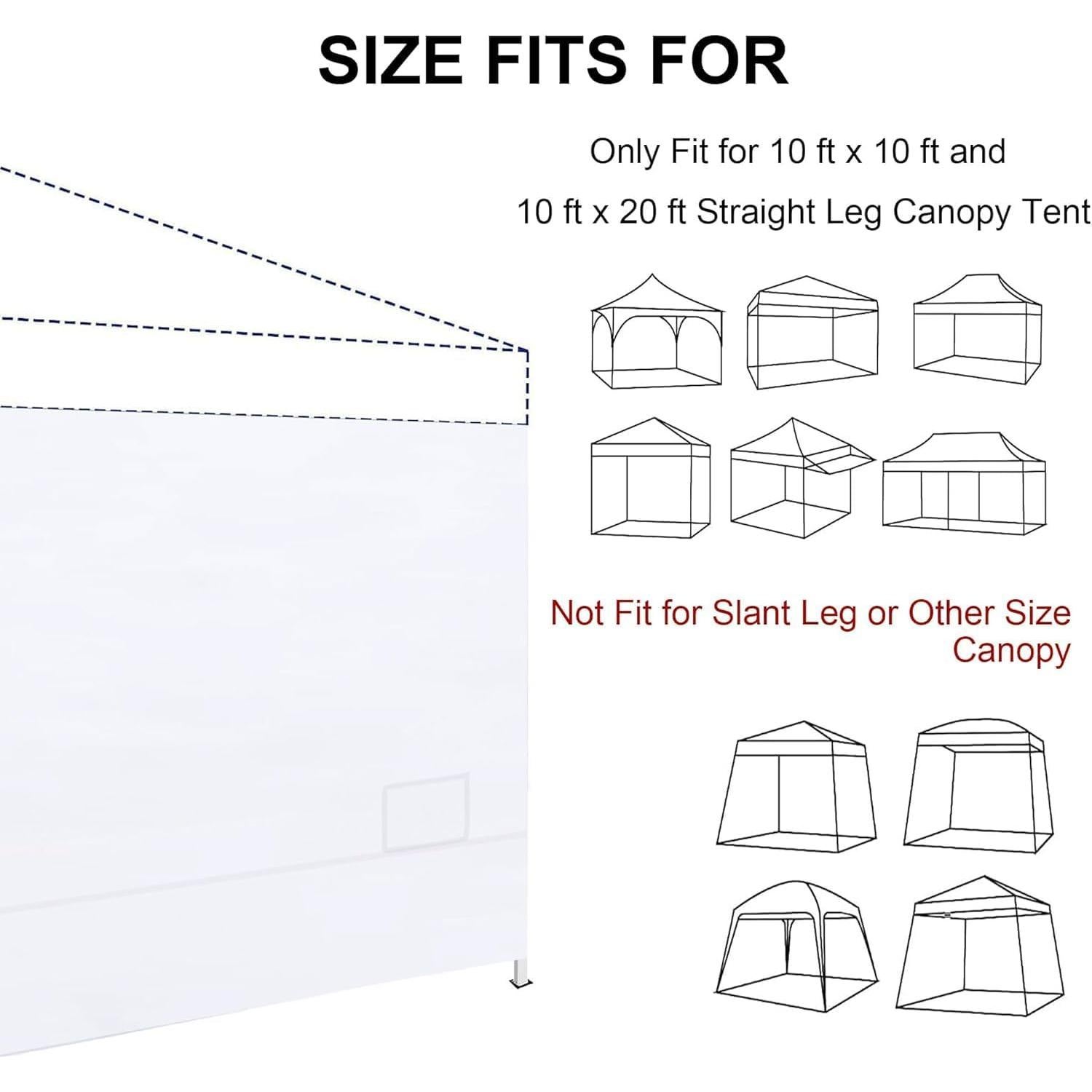Pared Lateral de Carpa SANWAY 10x10 Blanca, Paquete de 3