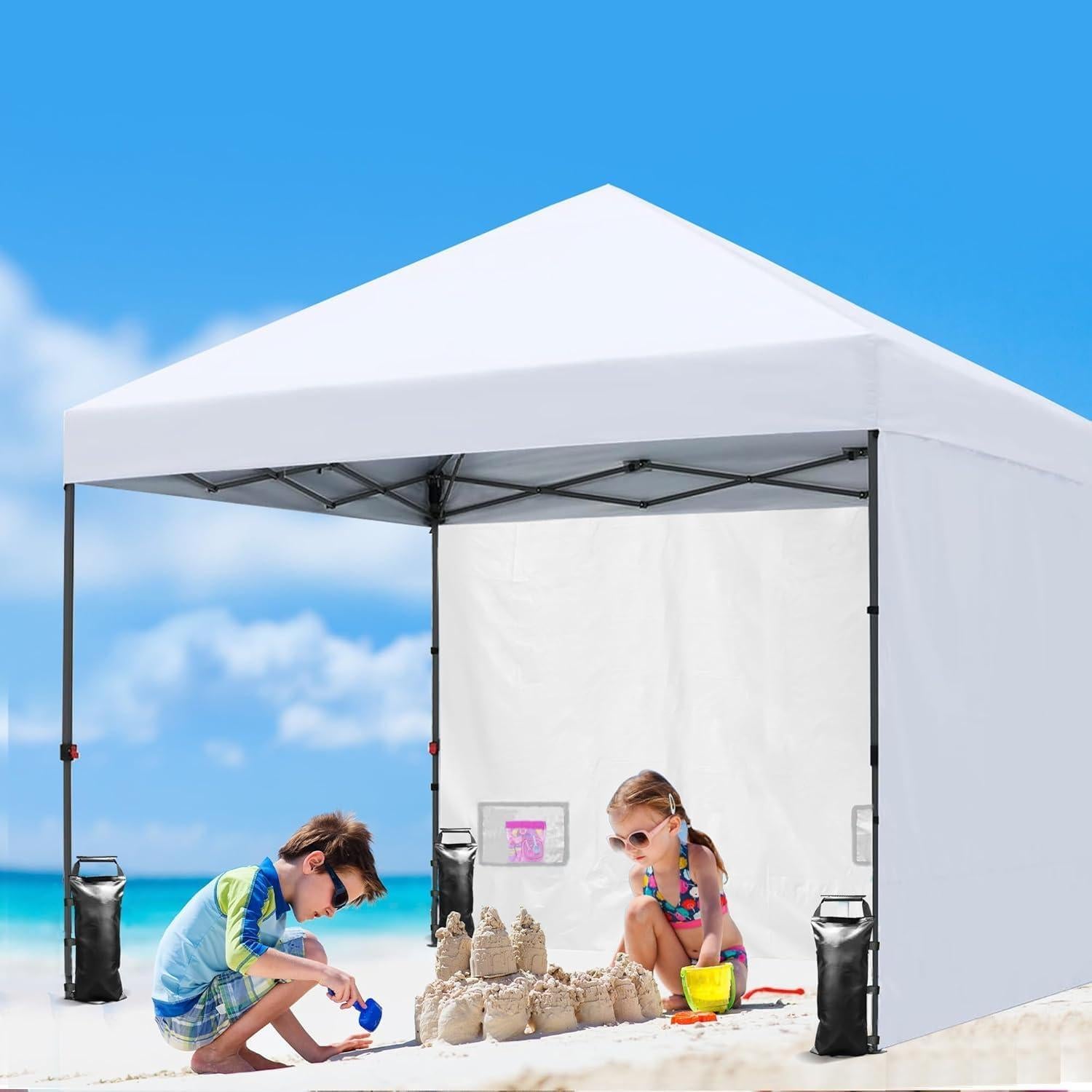 Pared Lateral de Carpa SANWAY 10x10 Blanca, Paquete de 3