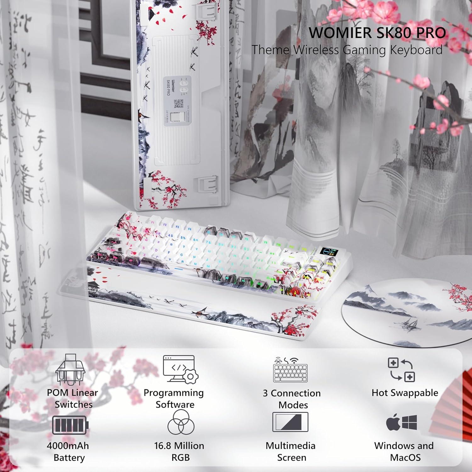 Teclado Mecánico Womier SK80 PRO RGB Inalámbrico 75%